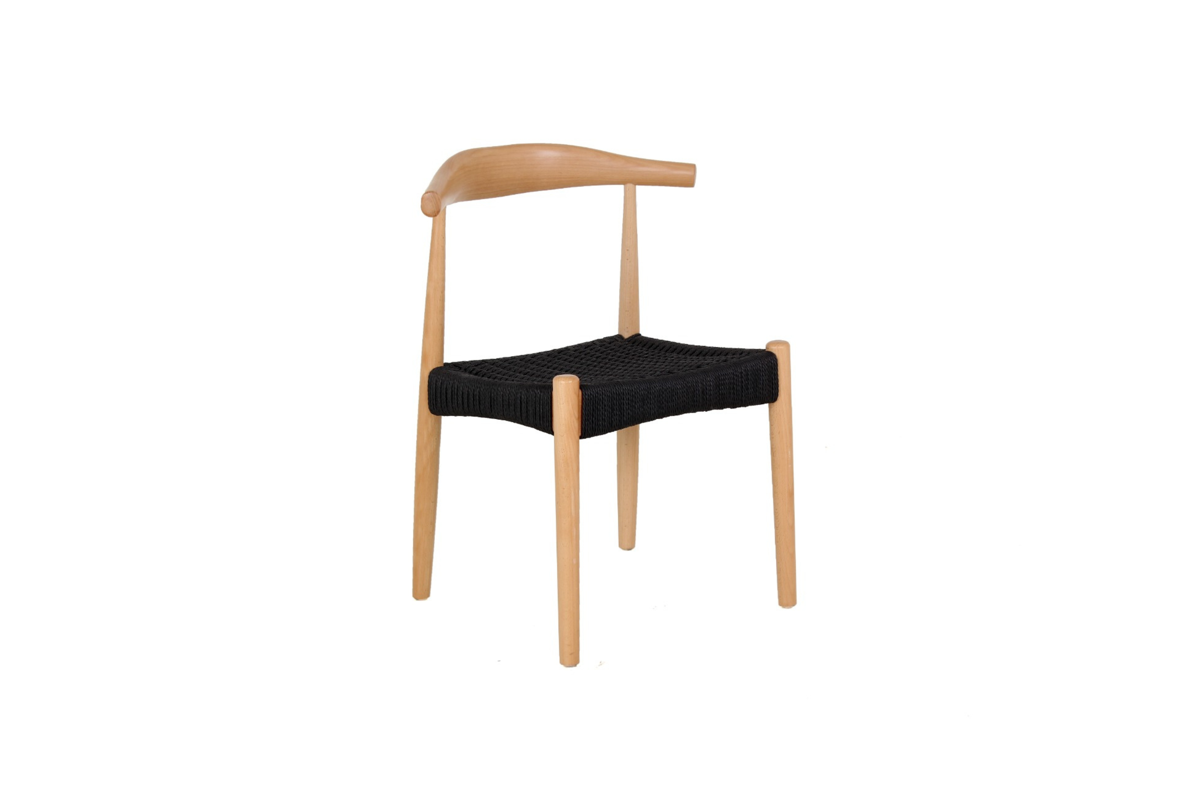 Silla Monaco MADERA NATURAL TEJIDO NEGRO - SIN DESCANSABRAZOS
