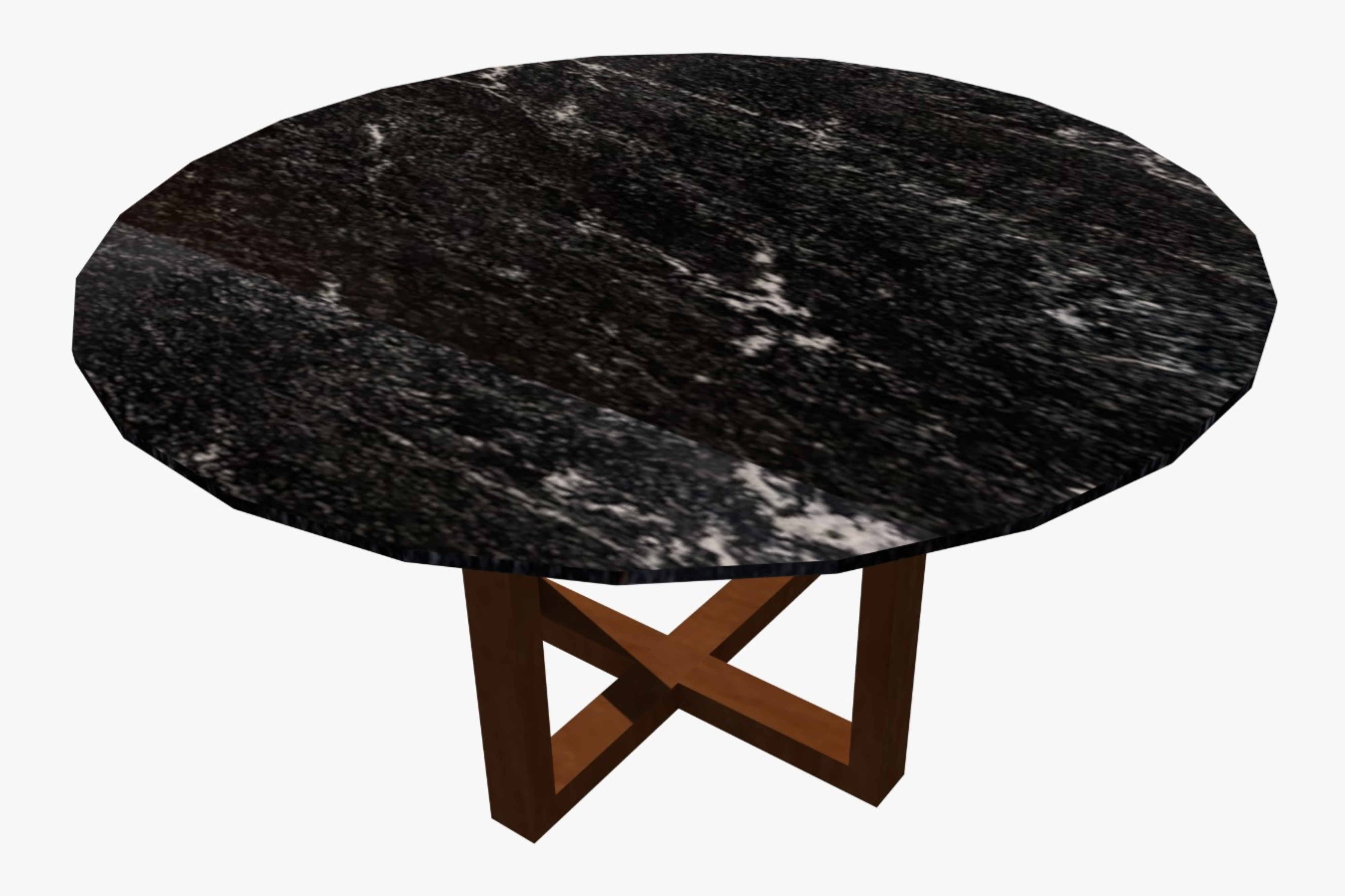 Comedor Circular 1.15 M de Diámetro | Granito Vía Láctea Pulido y Brillado Con Base de Madera Tzalam (Sólo Disponible en Mérida, Yucatán📍)