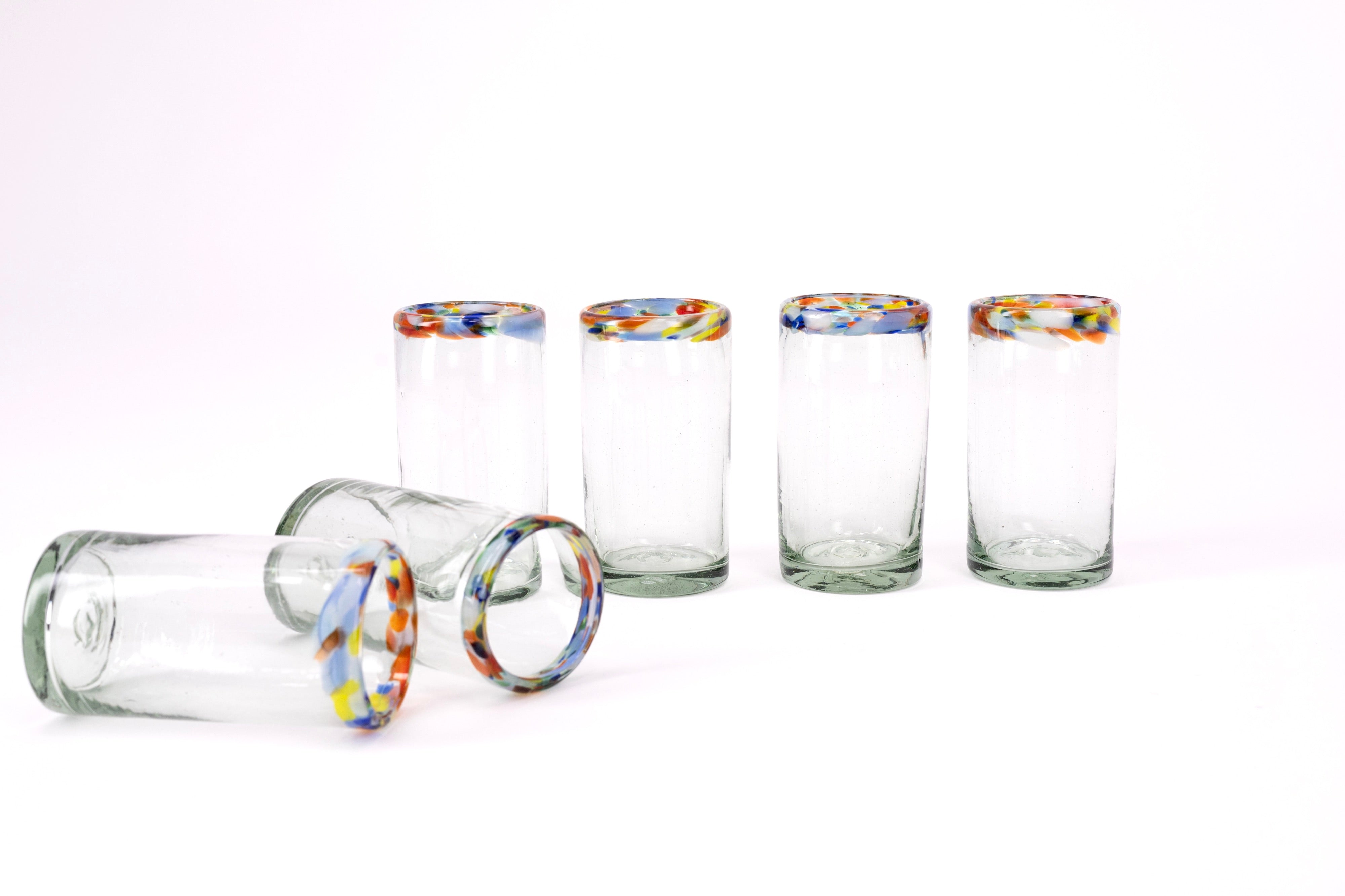 Orilla rivera | Set de 6 vasos de vidrio soplado