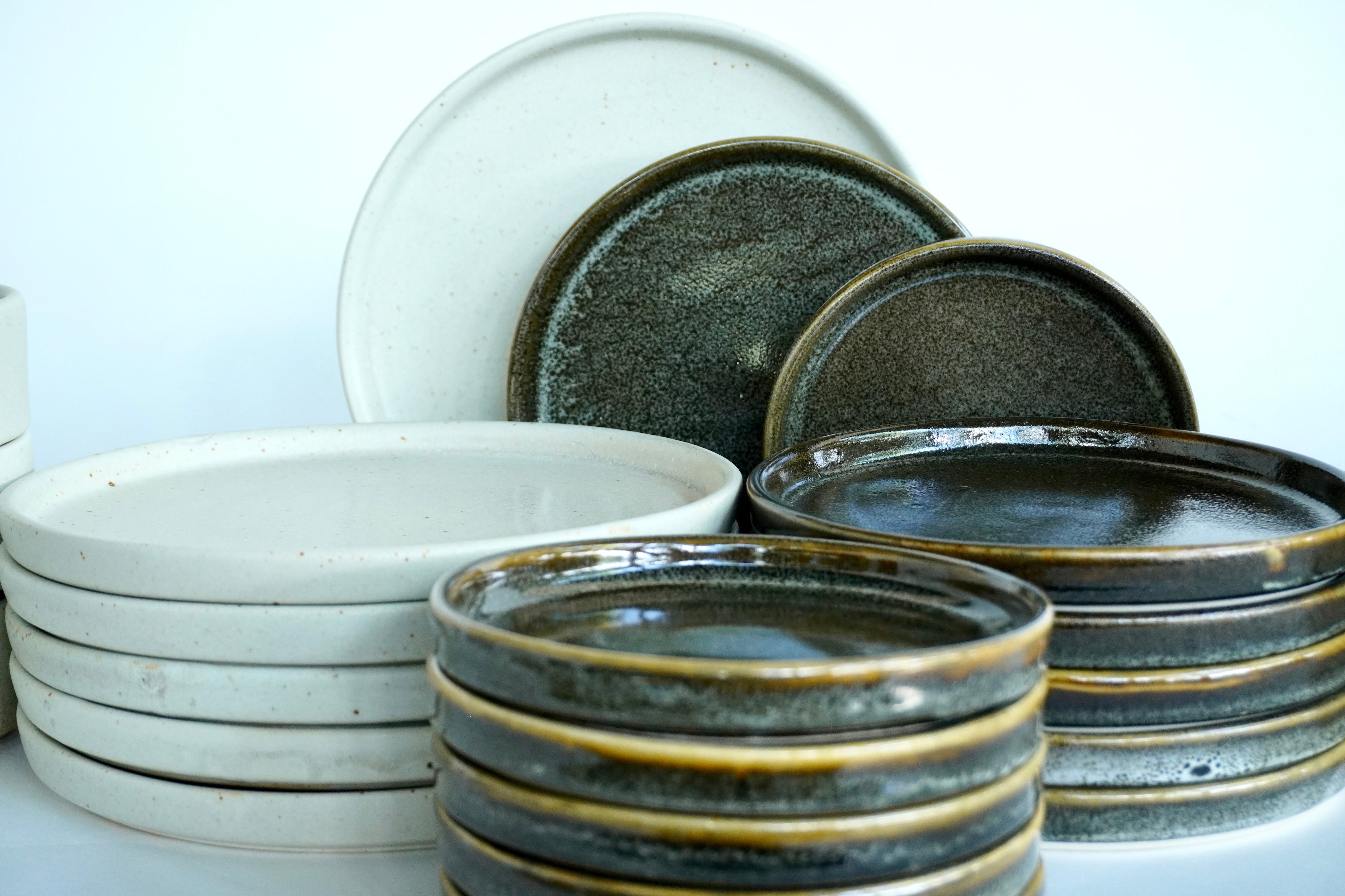 Arena blanca & Bio | Set de vajilla básica línea rústica para 6 personas