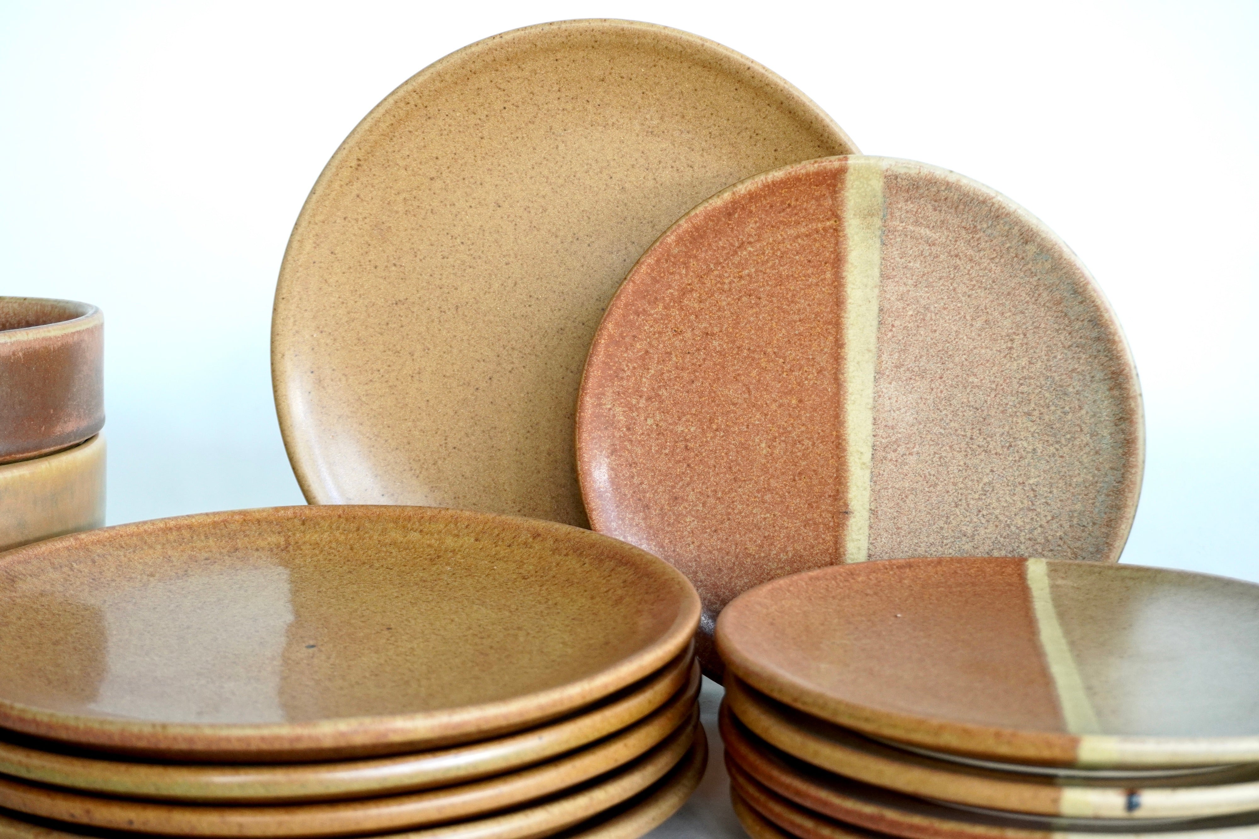 Ladrillo & Terracota | Set de vajilla básica línea rústica para 6 personas (con platos trinche & postre planos)