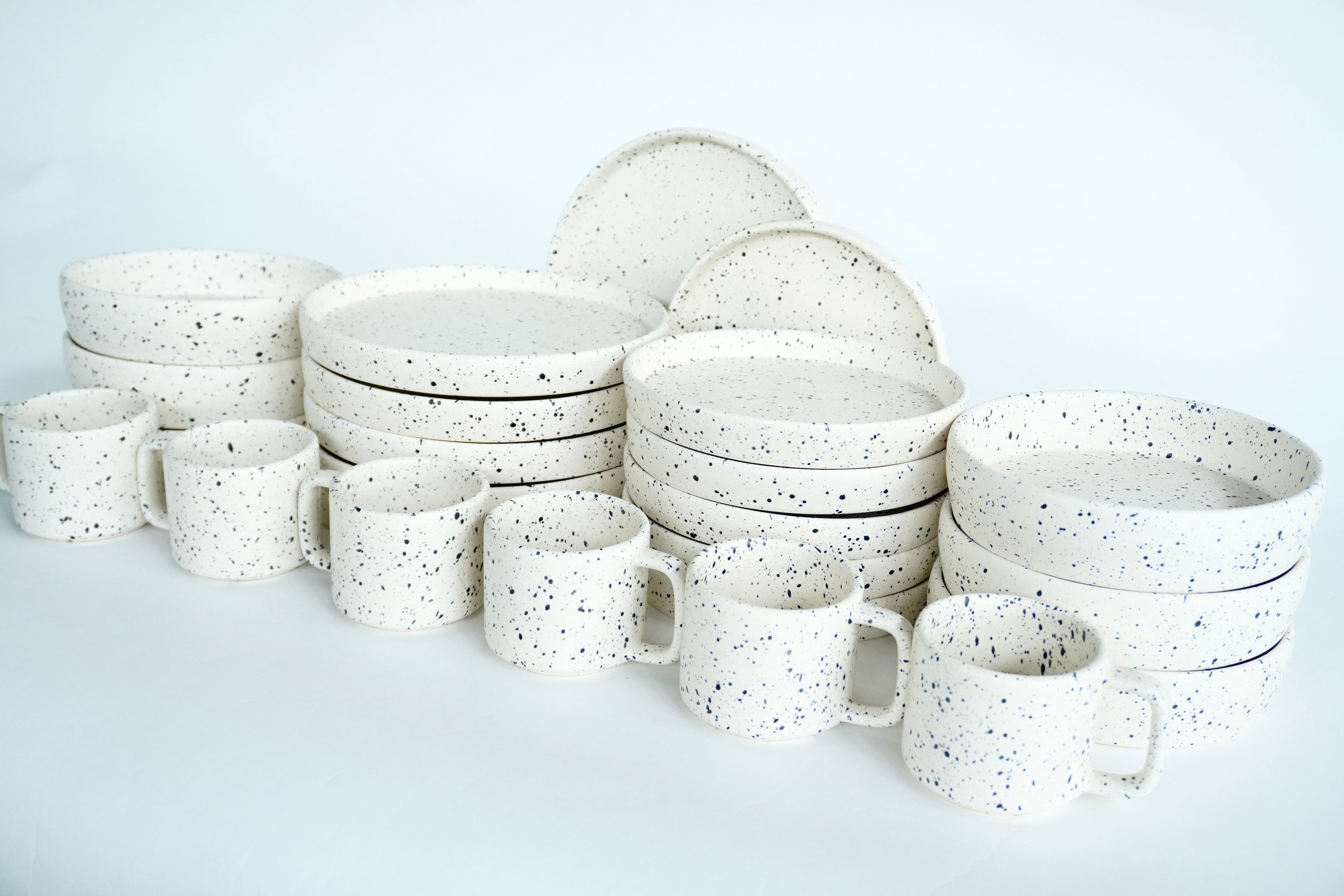 Tulum mate | Set de vajilla línea clásica para 6 personas (con platos trinche & bowls con pared)