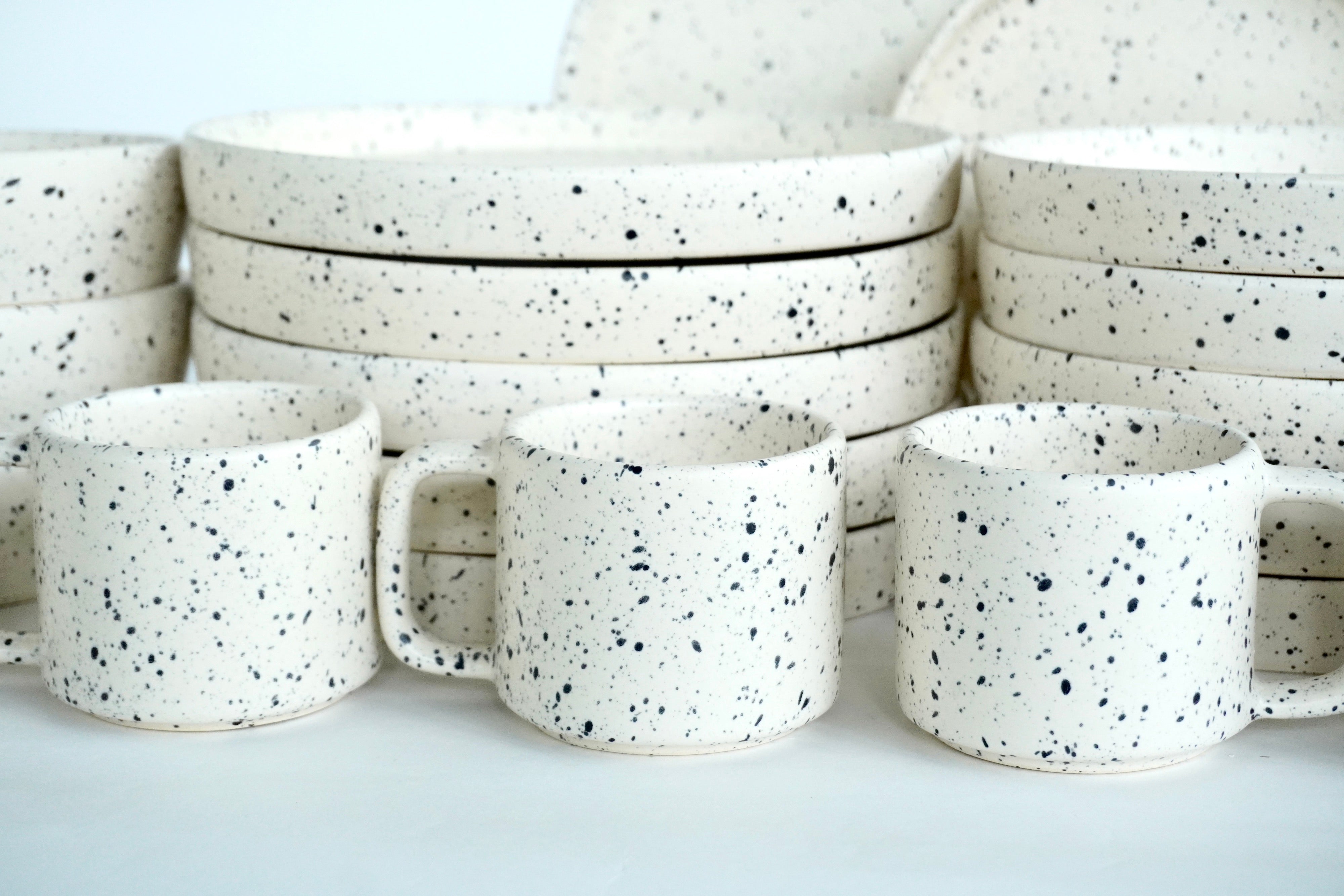 Tulum mate | Set de vajilla línea clásica para 6 personas (con platos trinche & bowls con pared)