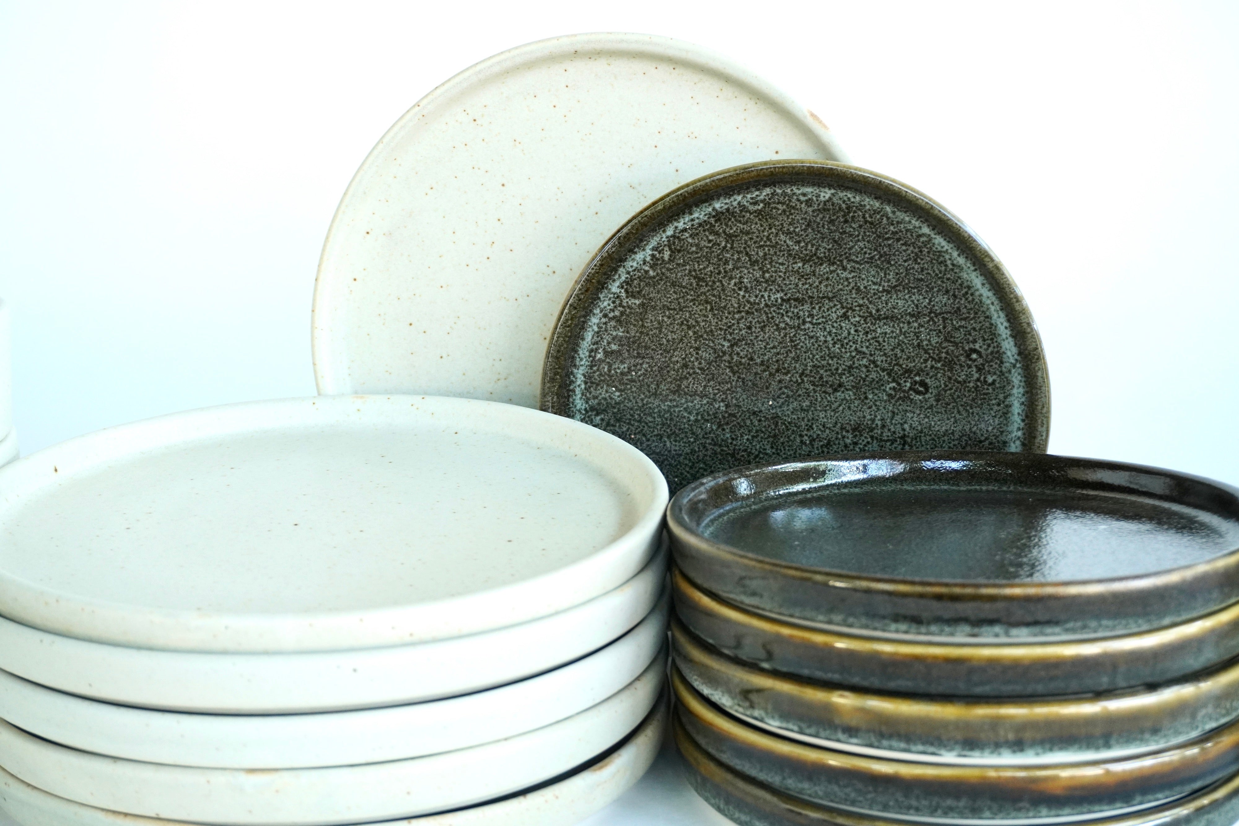 Mixta Arena blanca & Bio | Set de vajilla básica línea rústica para 6 personas