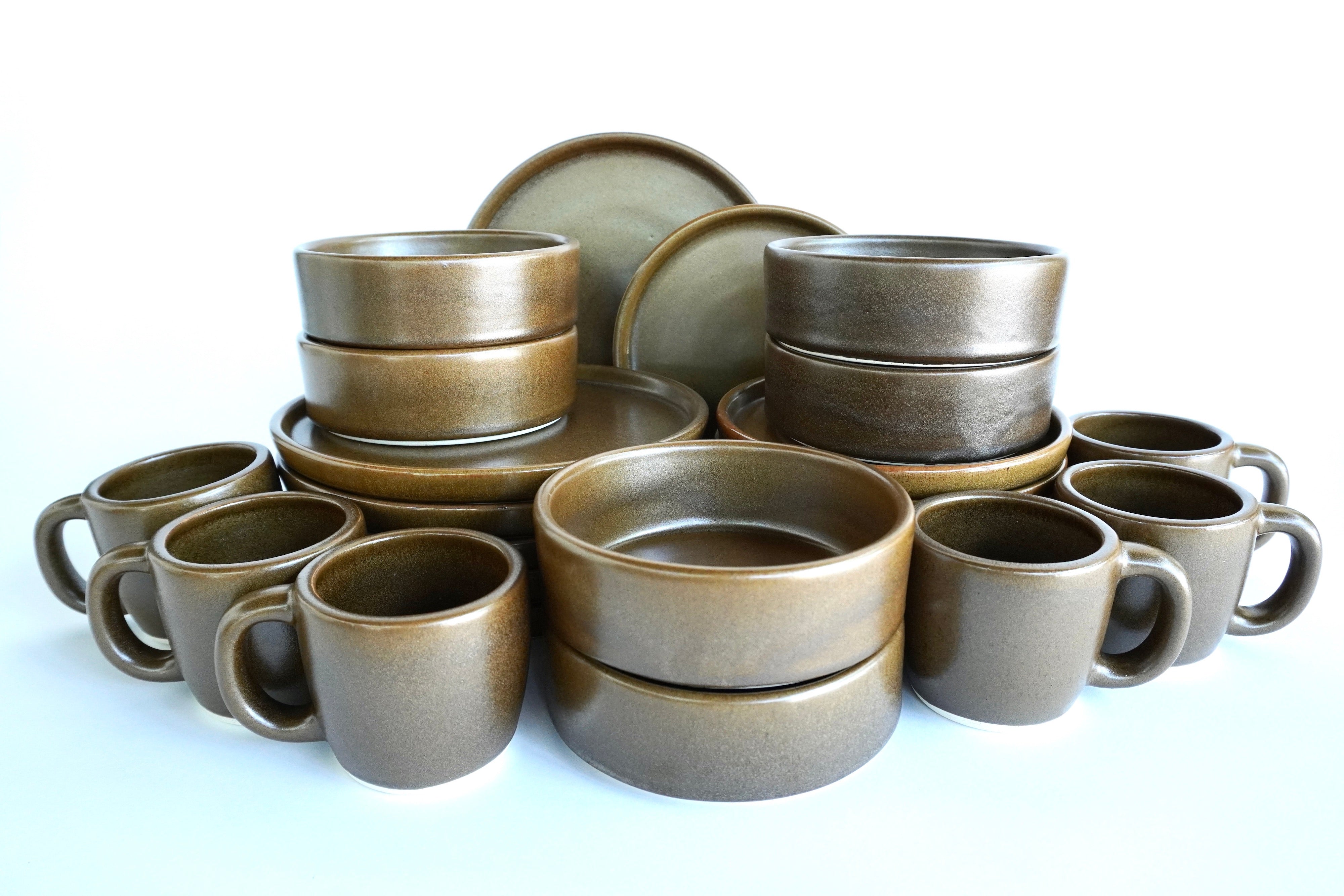 Café mate | Set de vajilla línea rústica para 6 personas