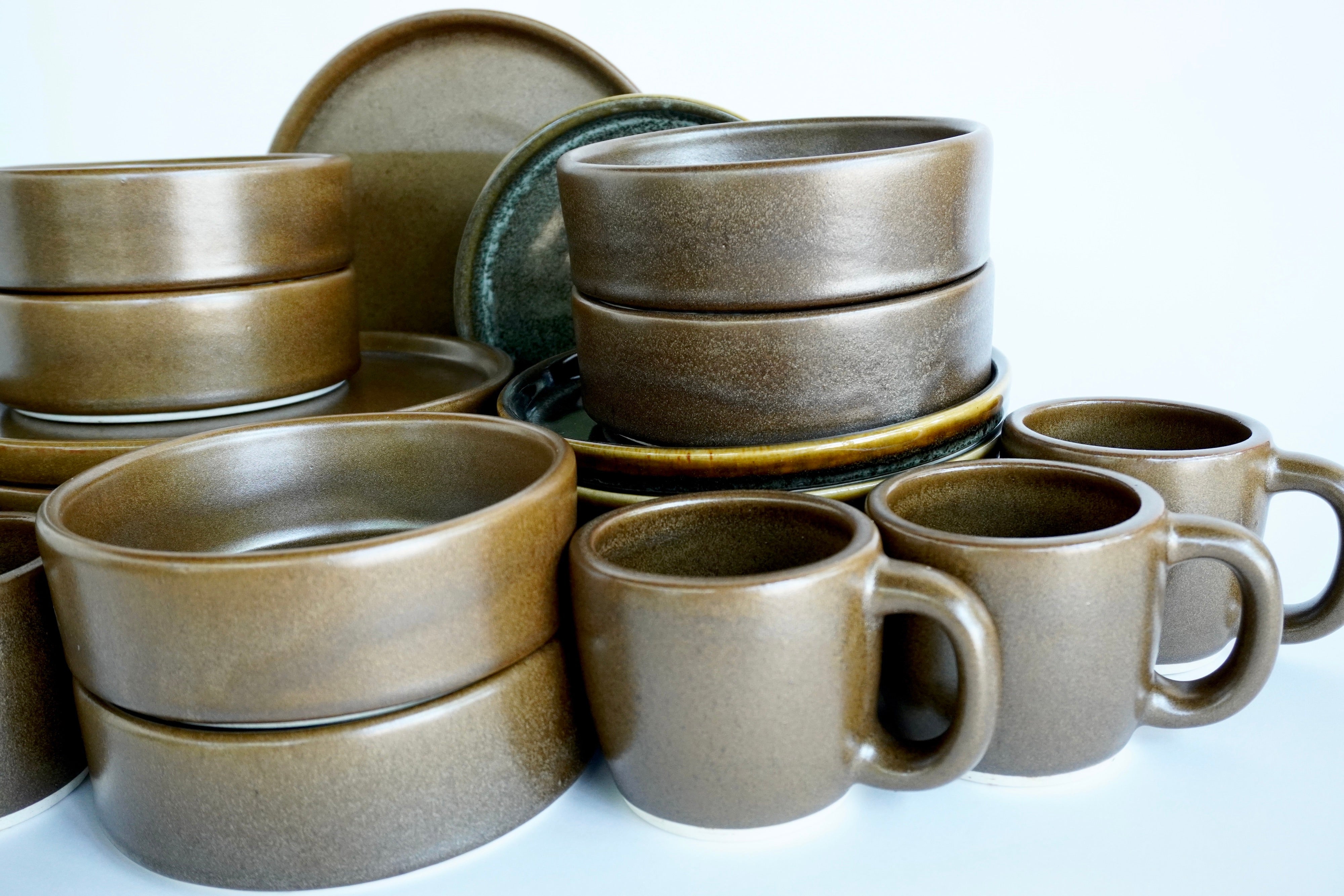 Café mate & Bio | Set de vajilla línea rústica para 6 personas