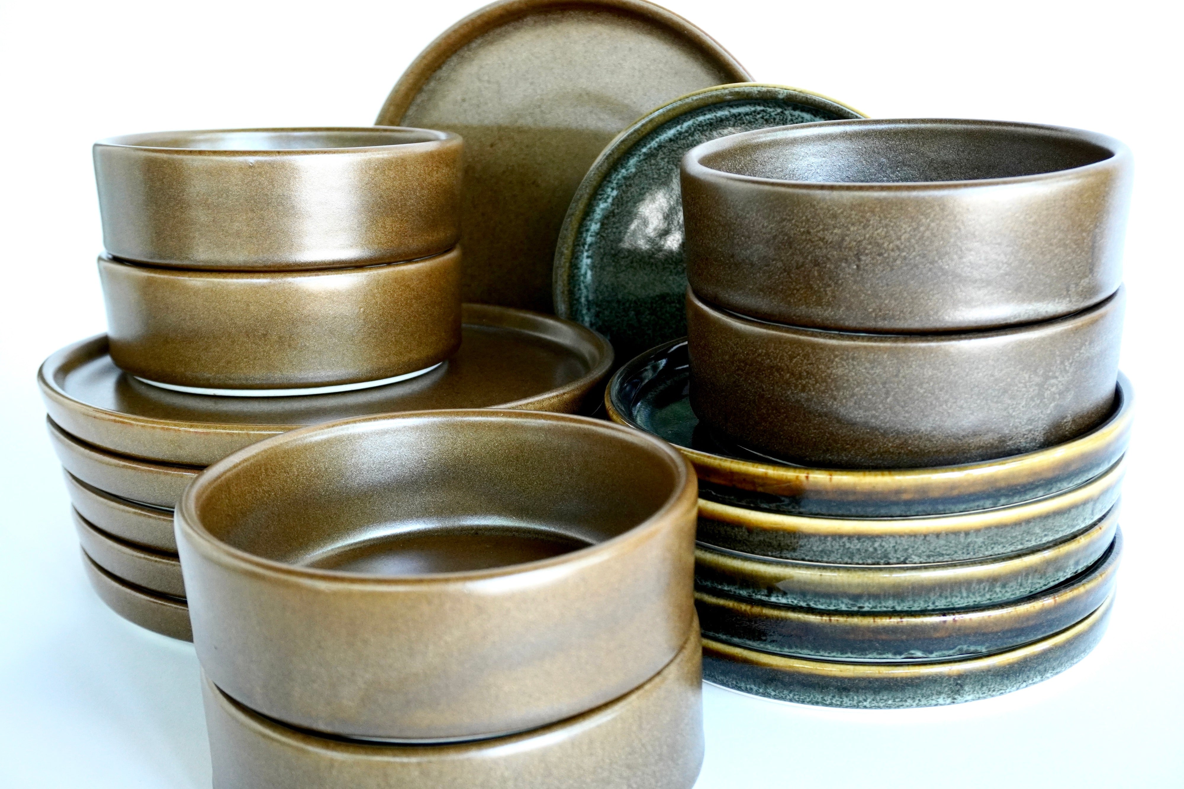 Café mate & Bio | Set de vajilla básica línea rústica para 6 personas