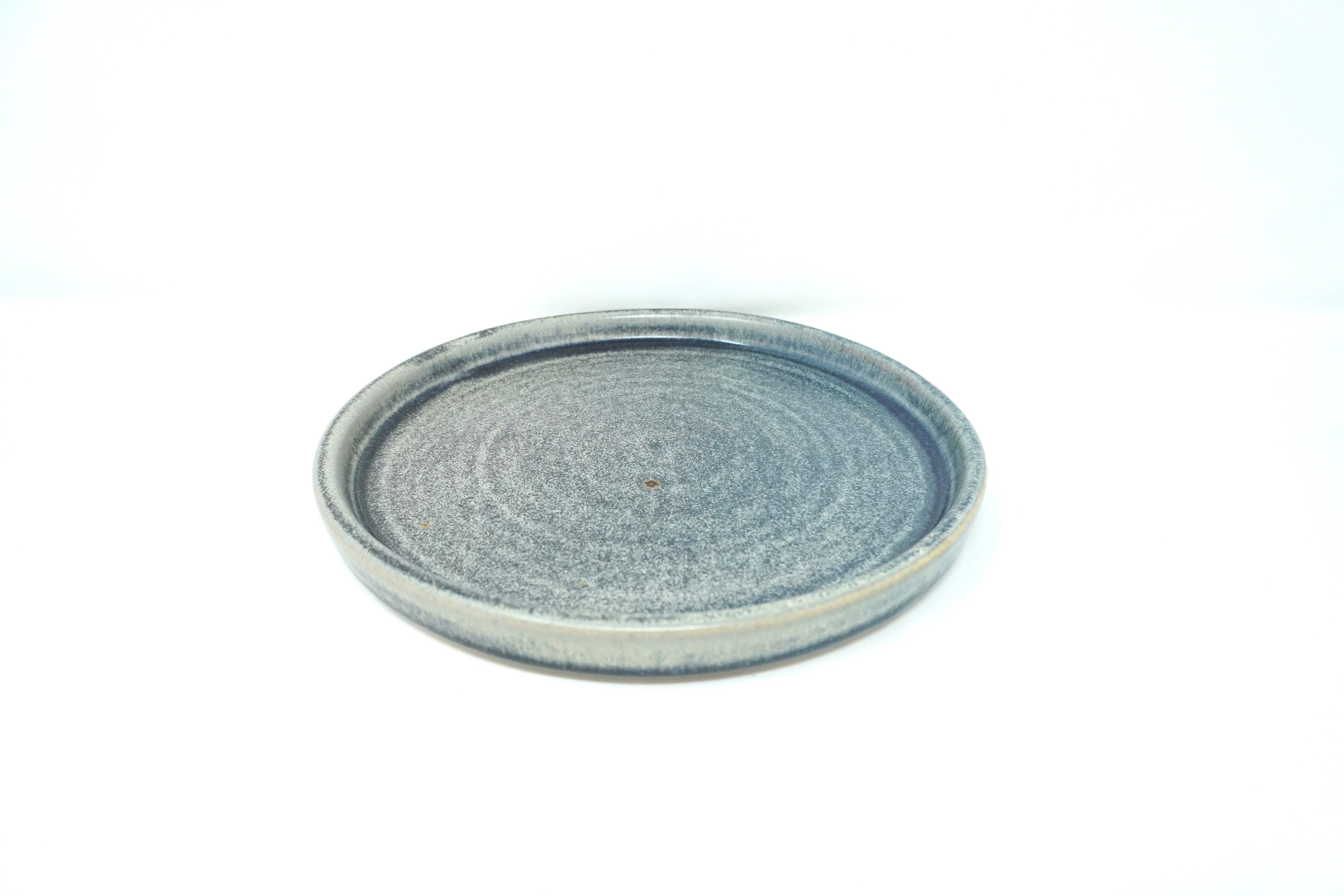 Gris mate | Plato postre con pared Ø 21 cm línea rústica