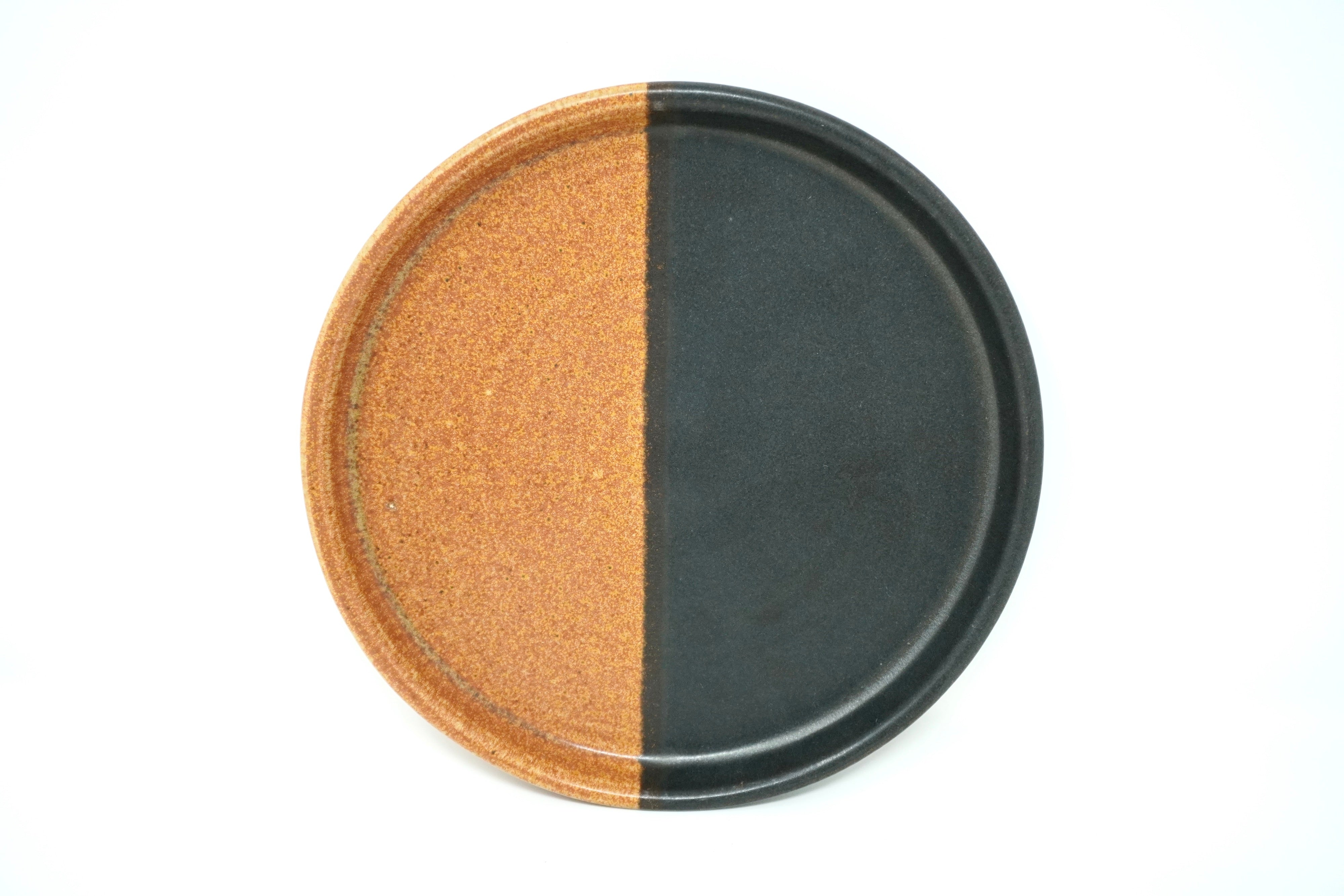 Duo piedra negra & ladrillo | Plato postre con pared Ø 21 cm línea rústica