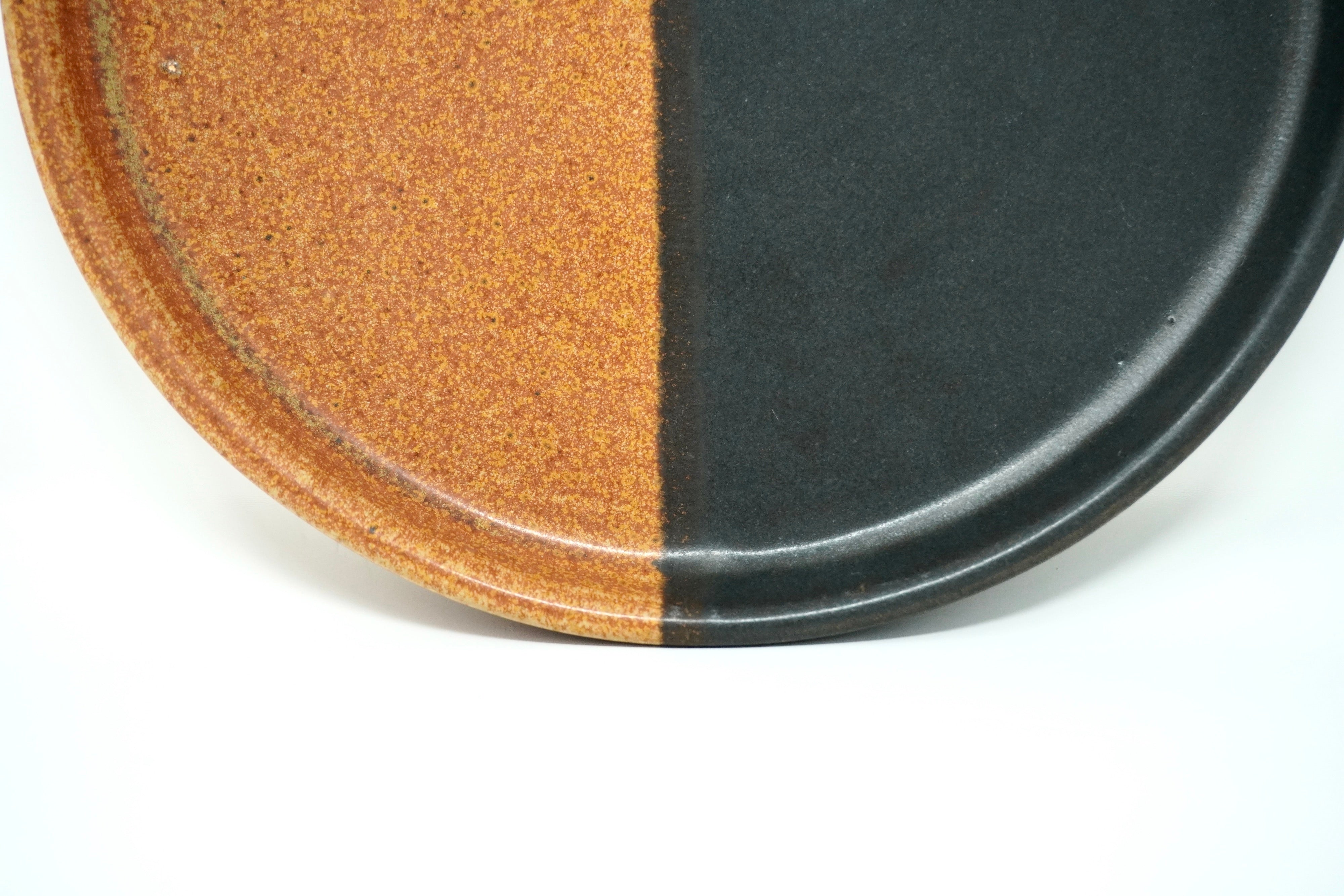 Duo piedra negra & ladrillo | Plato postre con pared Ø 21 cm línea rústica