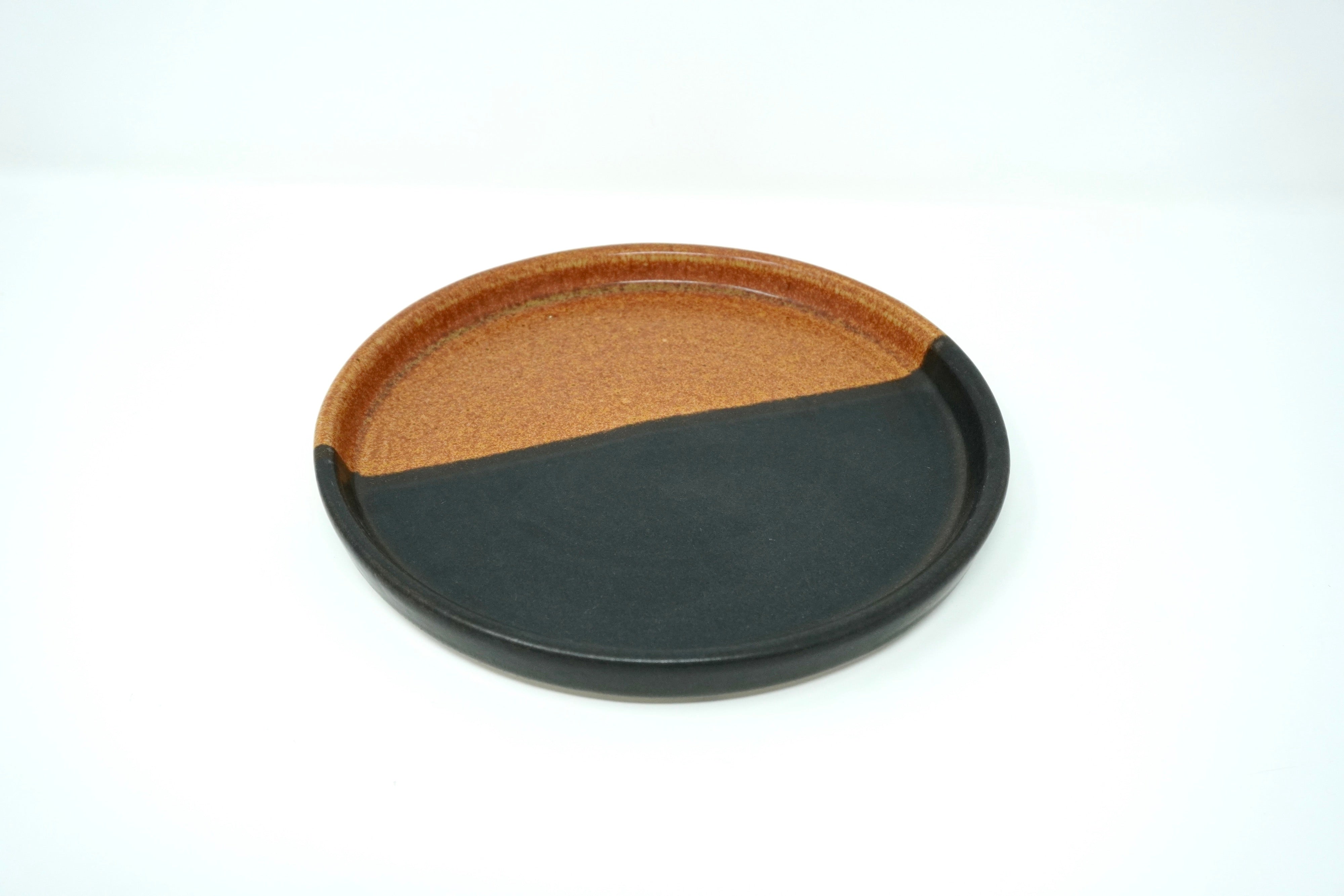 Duo piedra negra & ladrillo | Plato postre con pared Ø 21 cm línea rústica