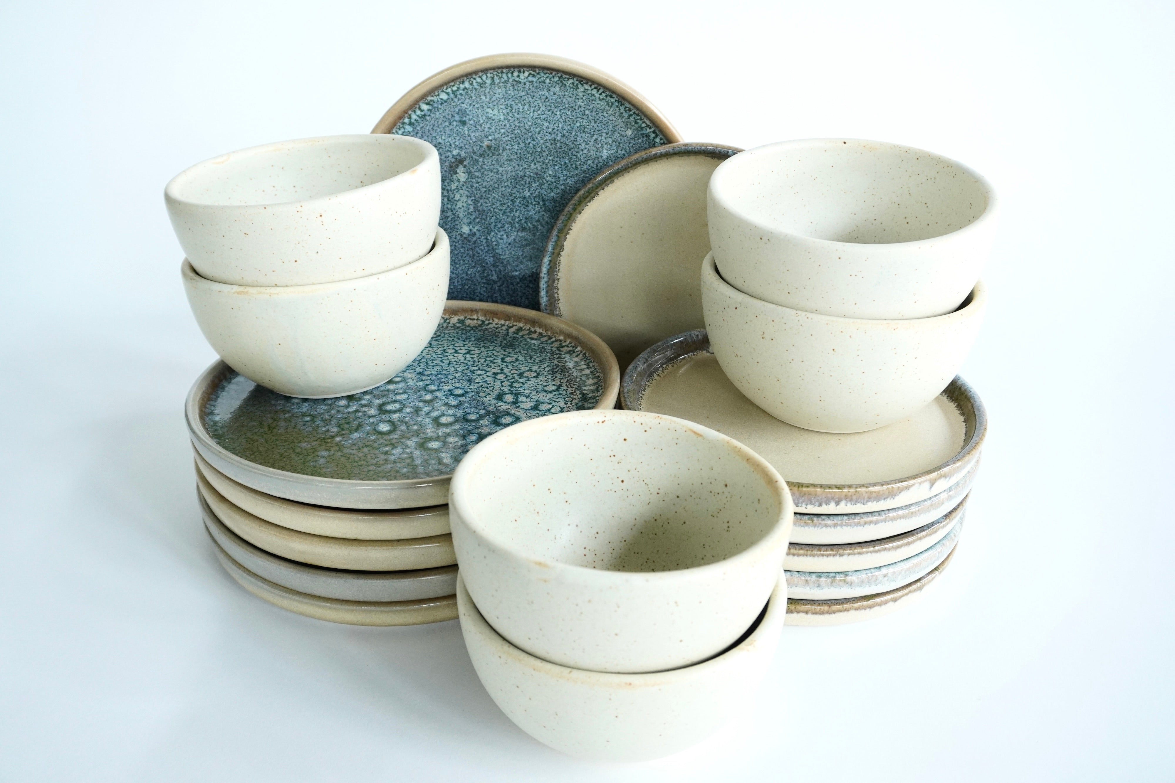 Arrecife & Arena blanca | Set de vajilla básica línea rústica para 6 personas