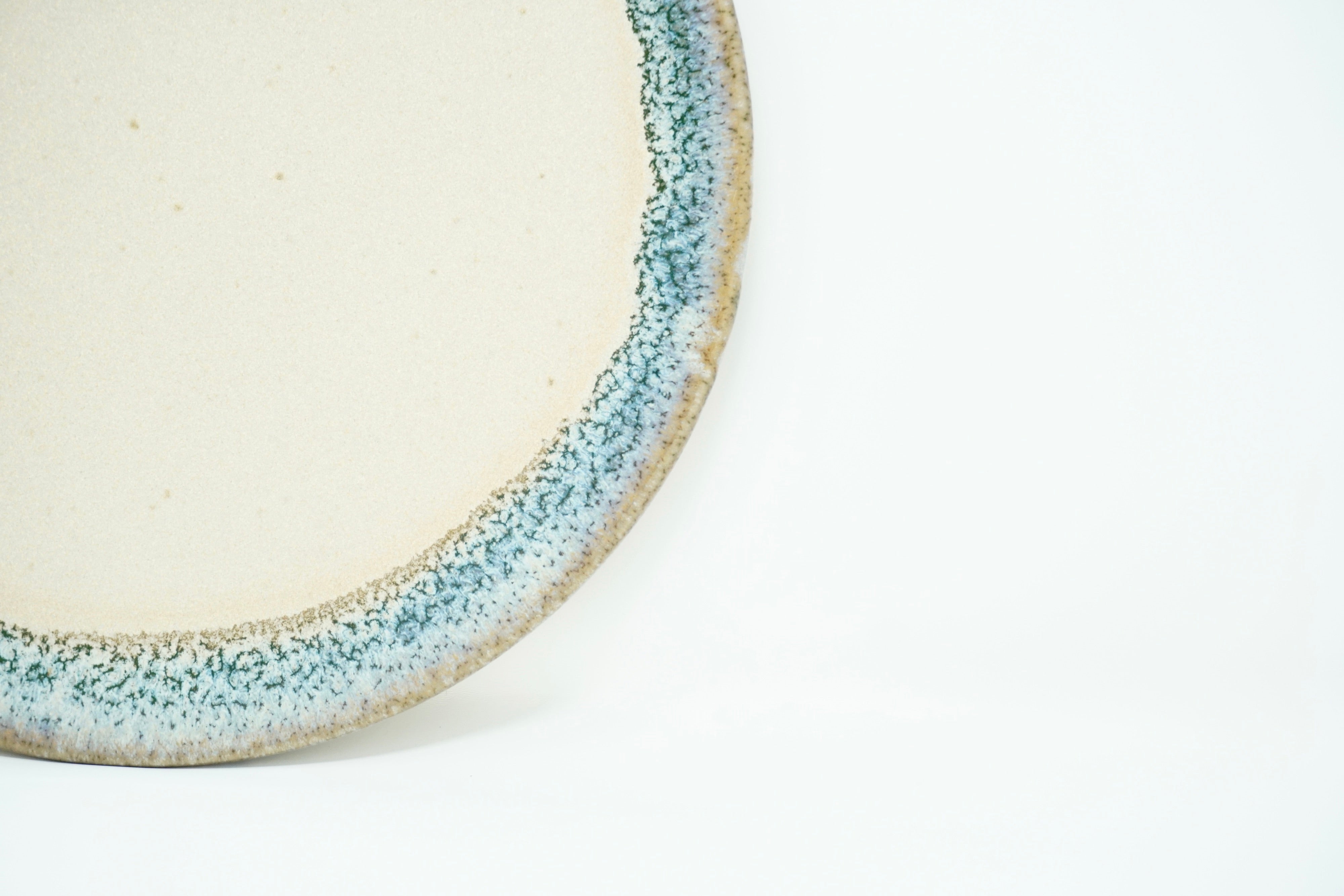 Arena blanca orilla arrecife | Plato postre plano Ø 21 cm línea rústica