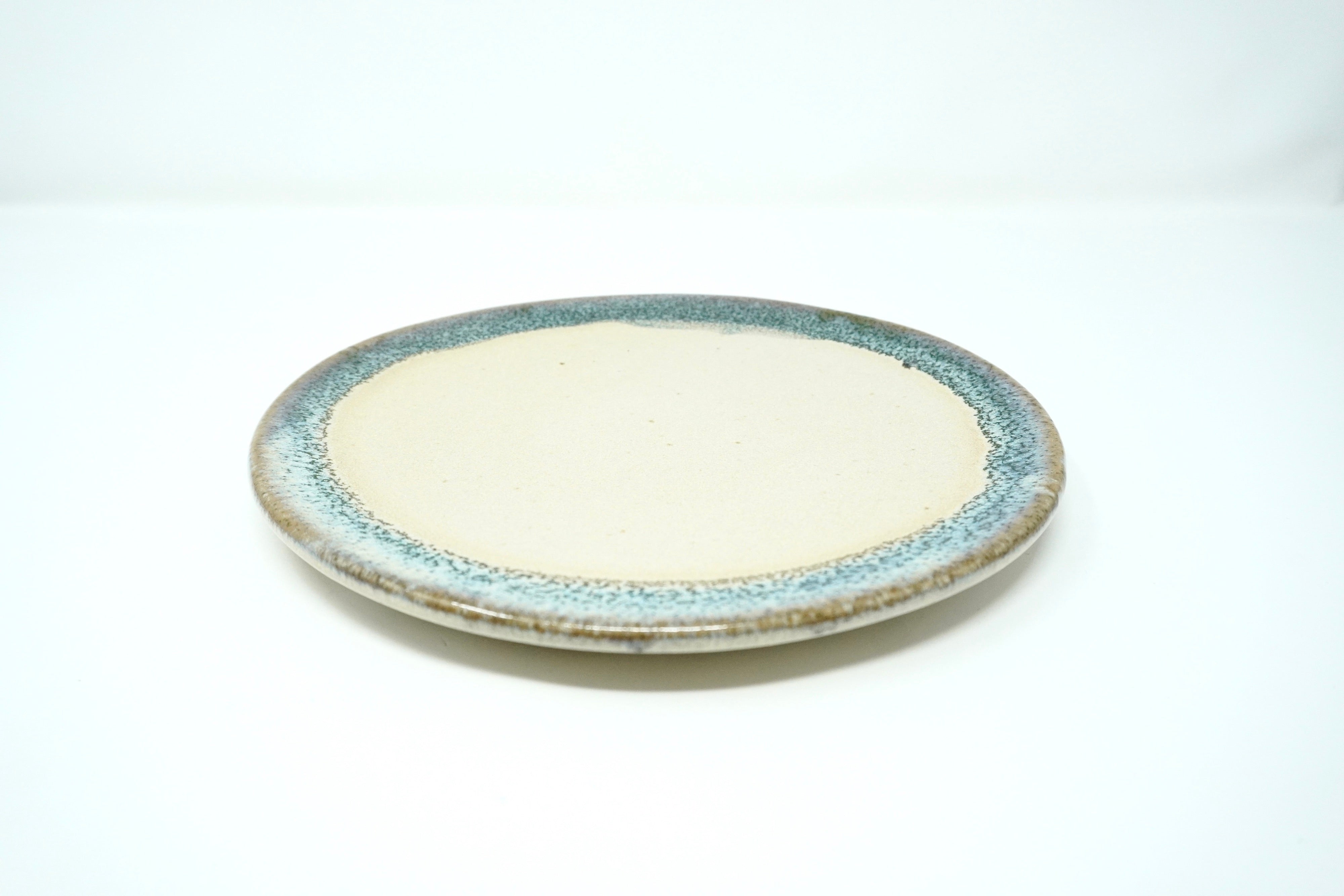 Arena blanca orilla arrecife | Plato postre plano Ø 21 cm línea rústica