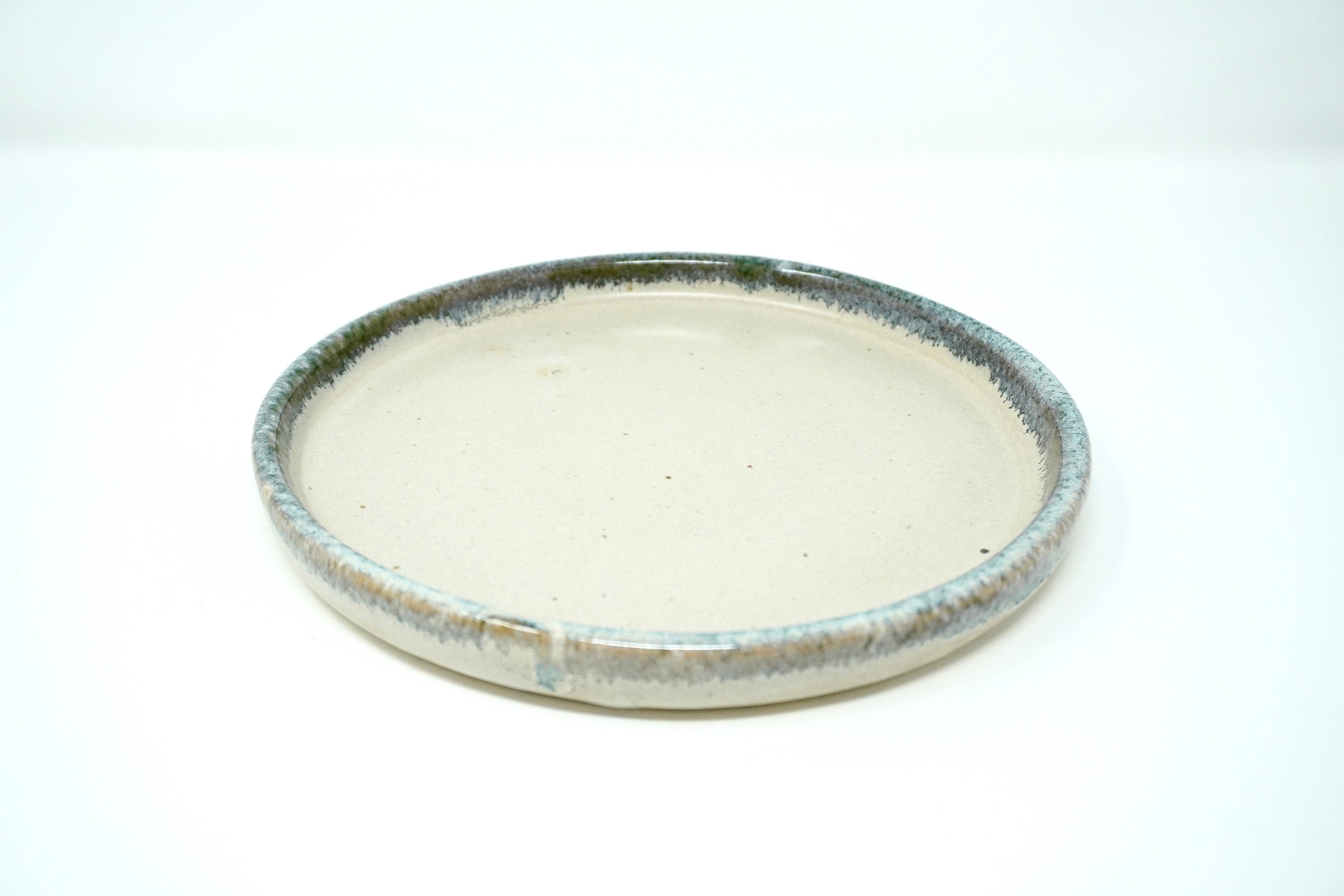 Arena blanca con orilla arrecife | Plato postre con pared Ø 21 cm línea rústica