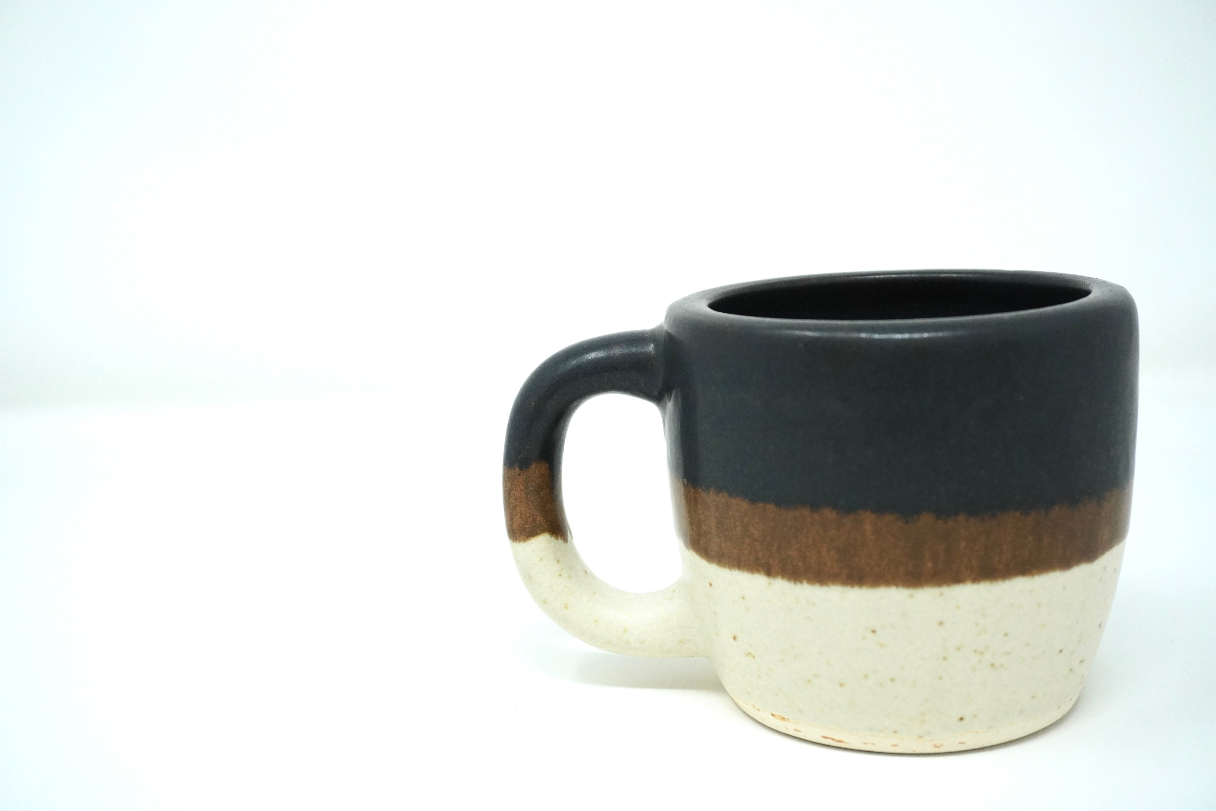 Duo piedra negra & arena blanca | Taza tarro 12 oz línea rústica