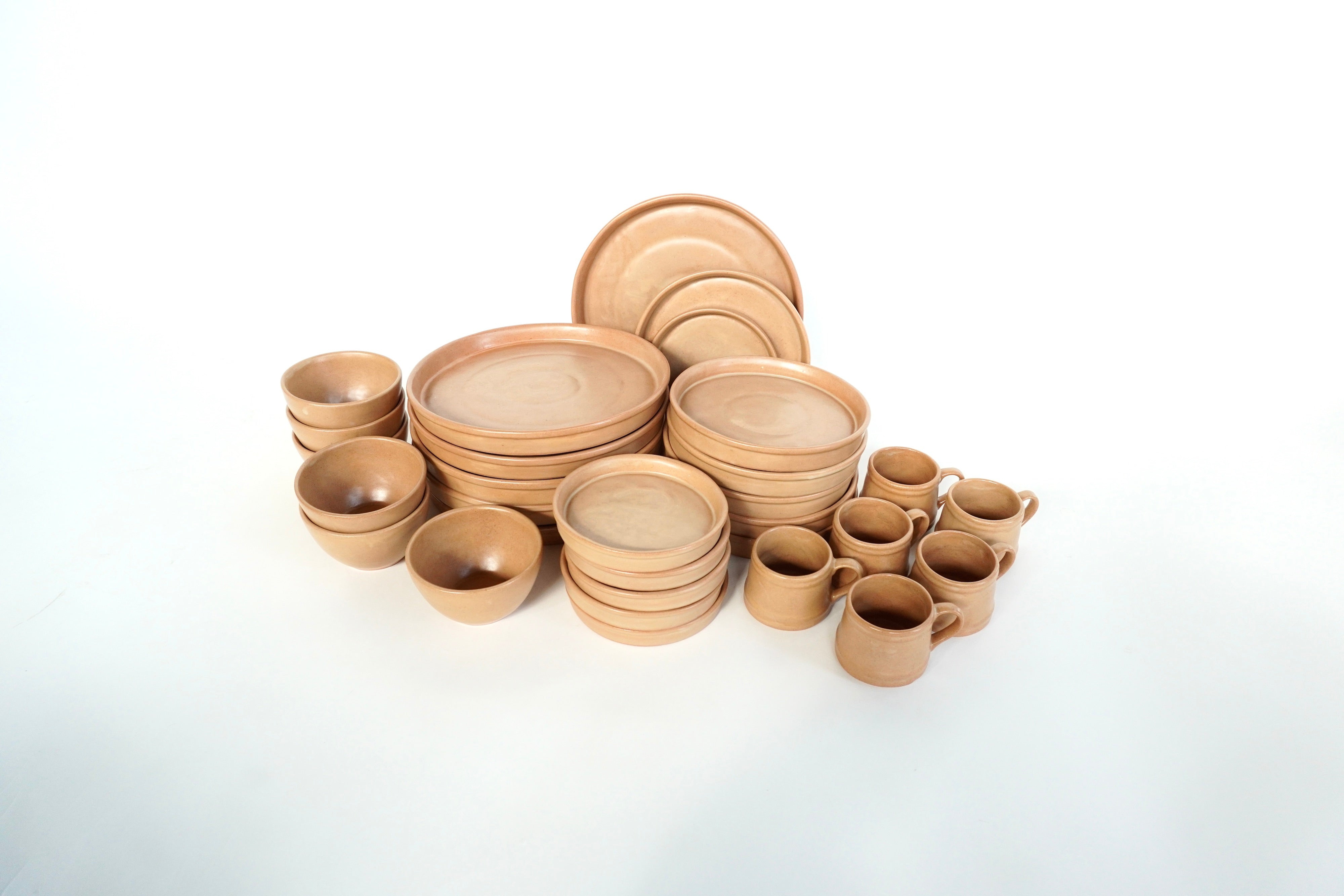 Barro Mate Set de Vajilla de Barro Con Pared para 6 Personas
