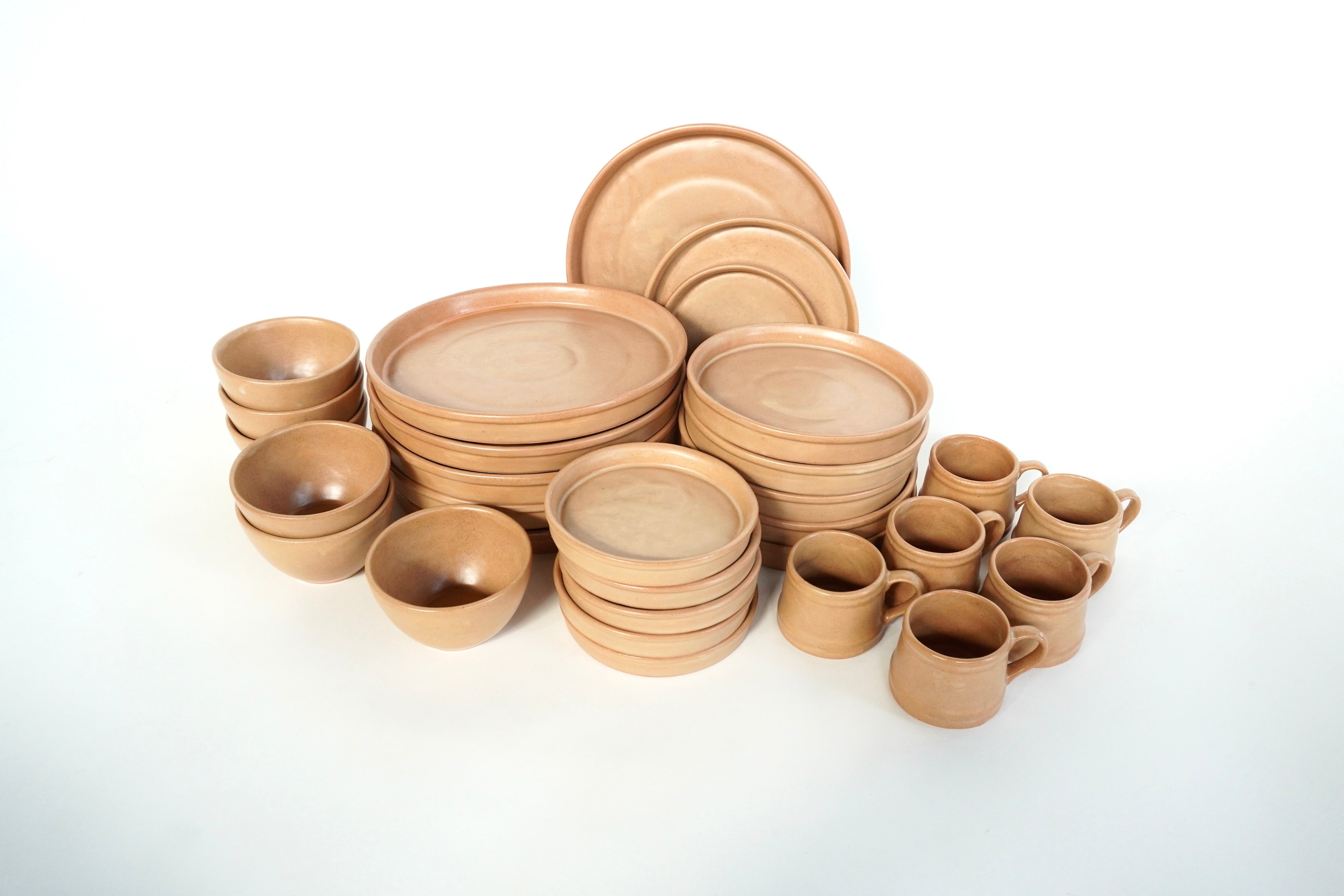 Barro Mate Set de Vajilla de Barro Con Pared para 6 Personas