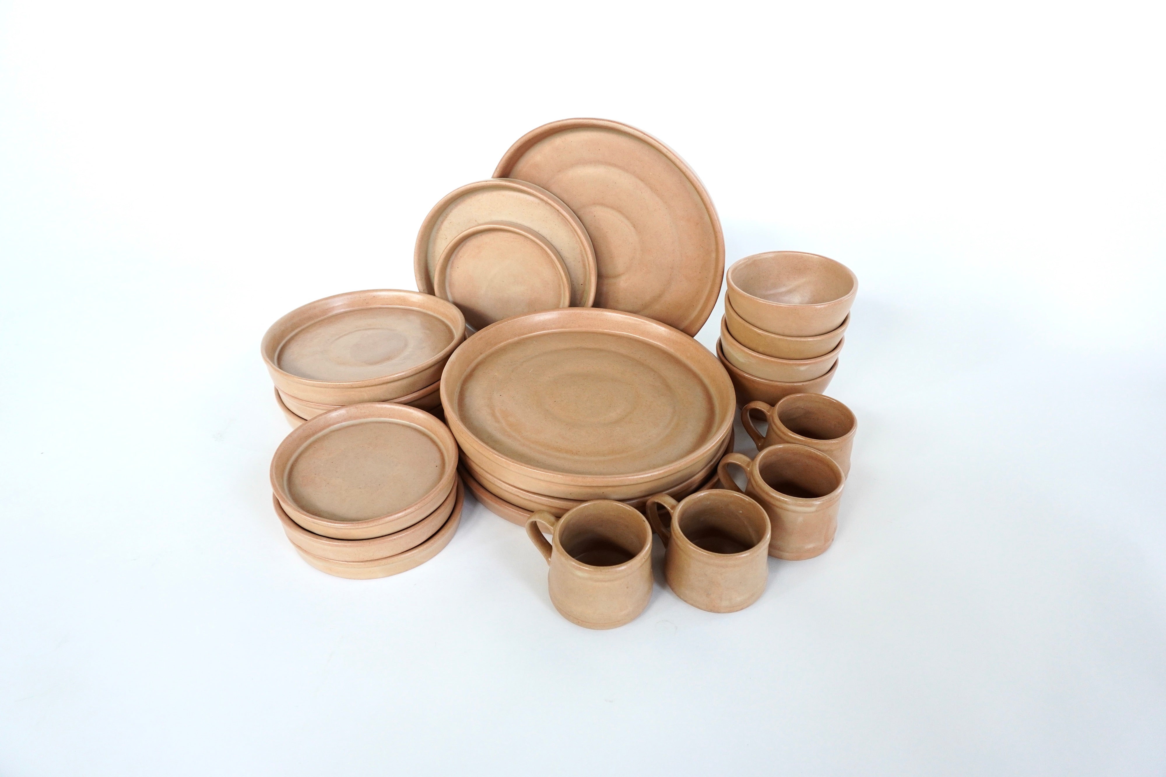 Barro Mate Set de Vajilla de Barro Con Pared para 4 Personas