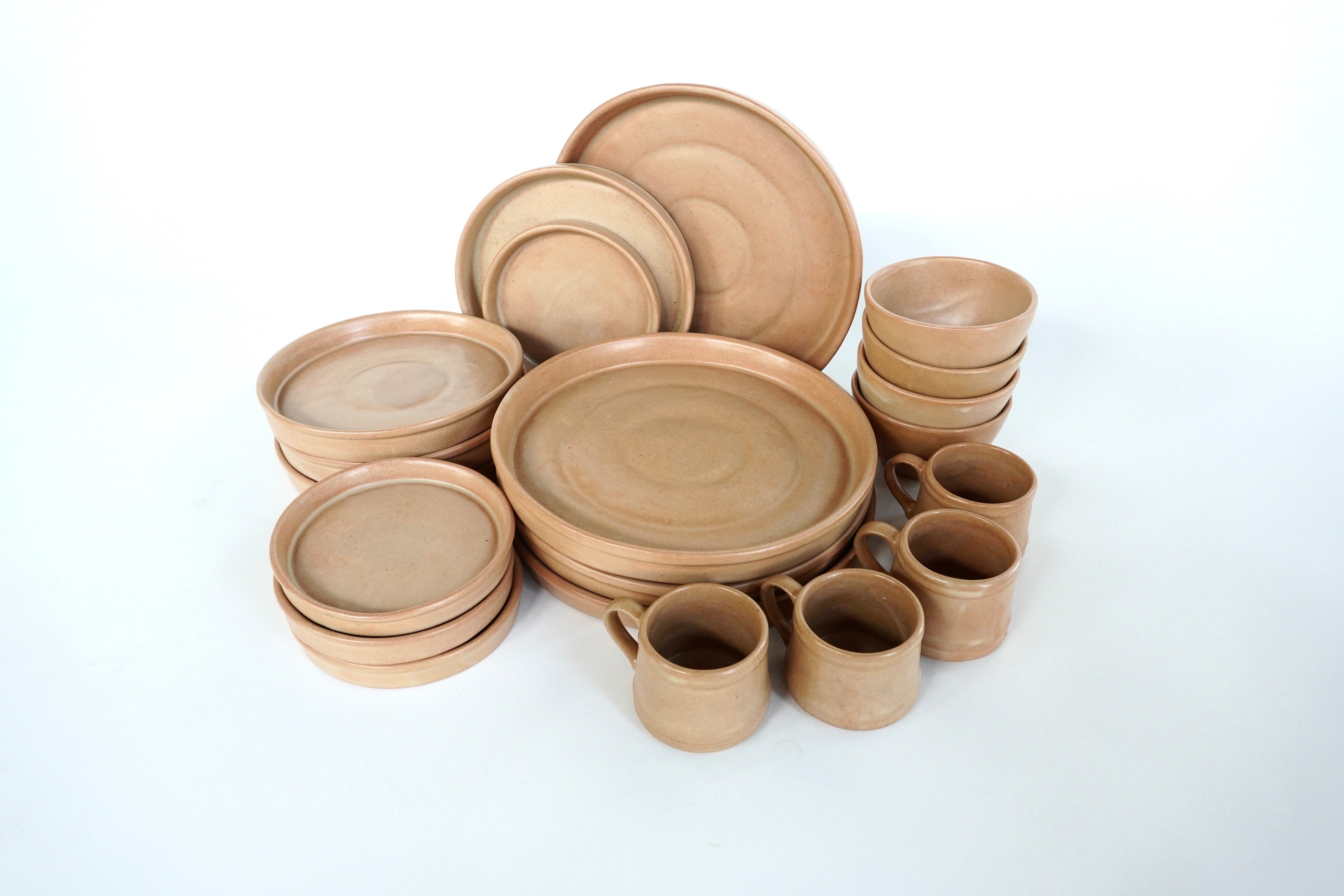 Barro Mate Set de Vajilla de Barro Con Pared para 4 Personas