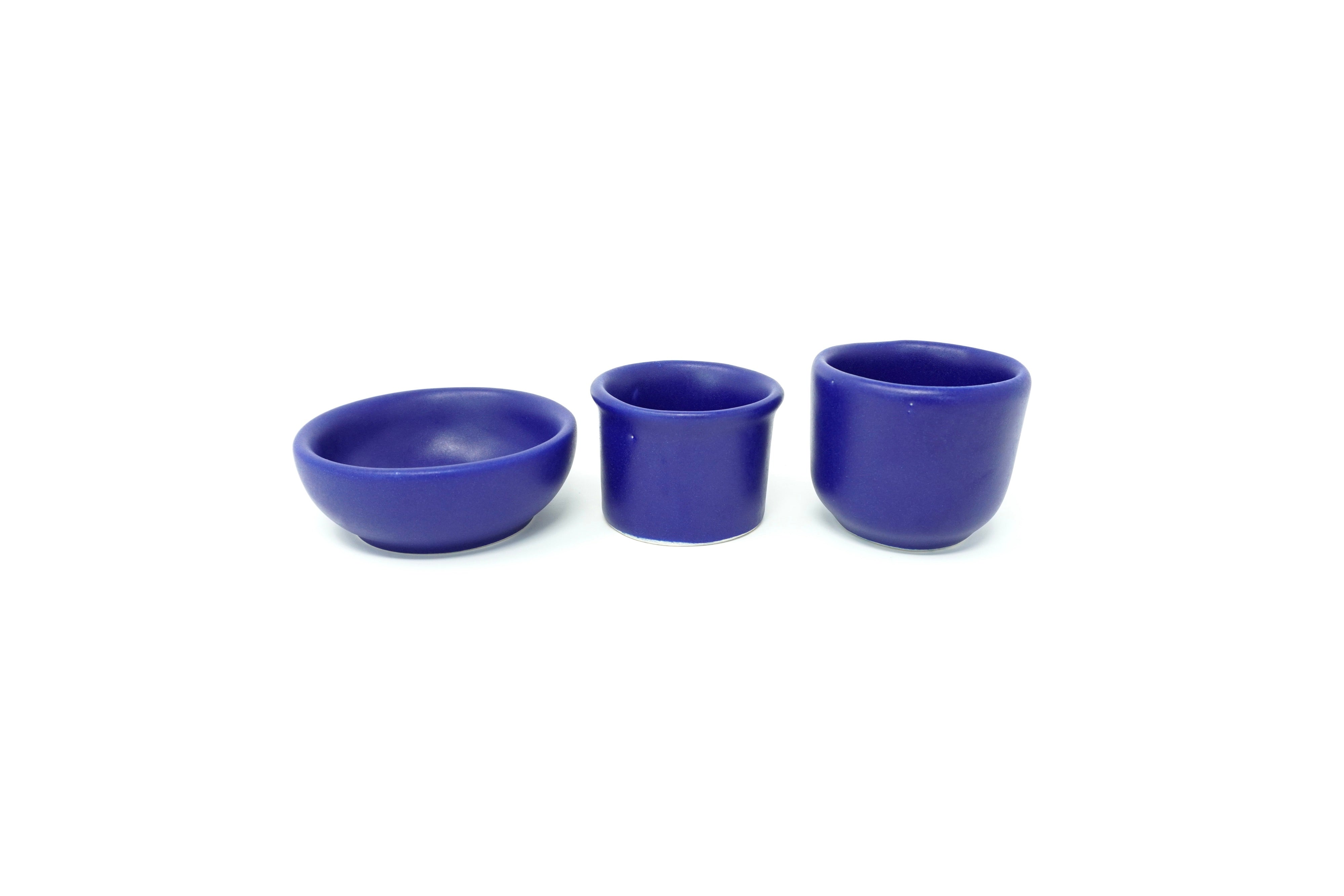 Set de 3 Salseros Azul Cobalto