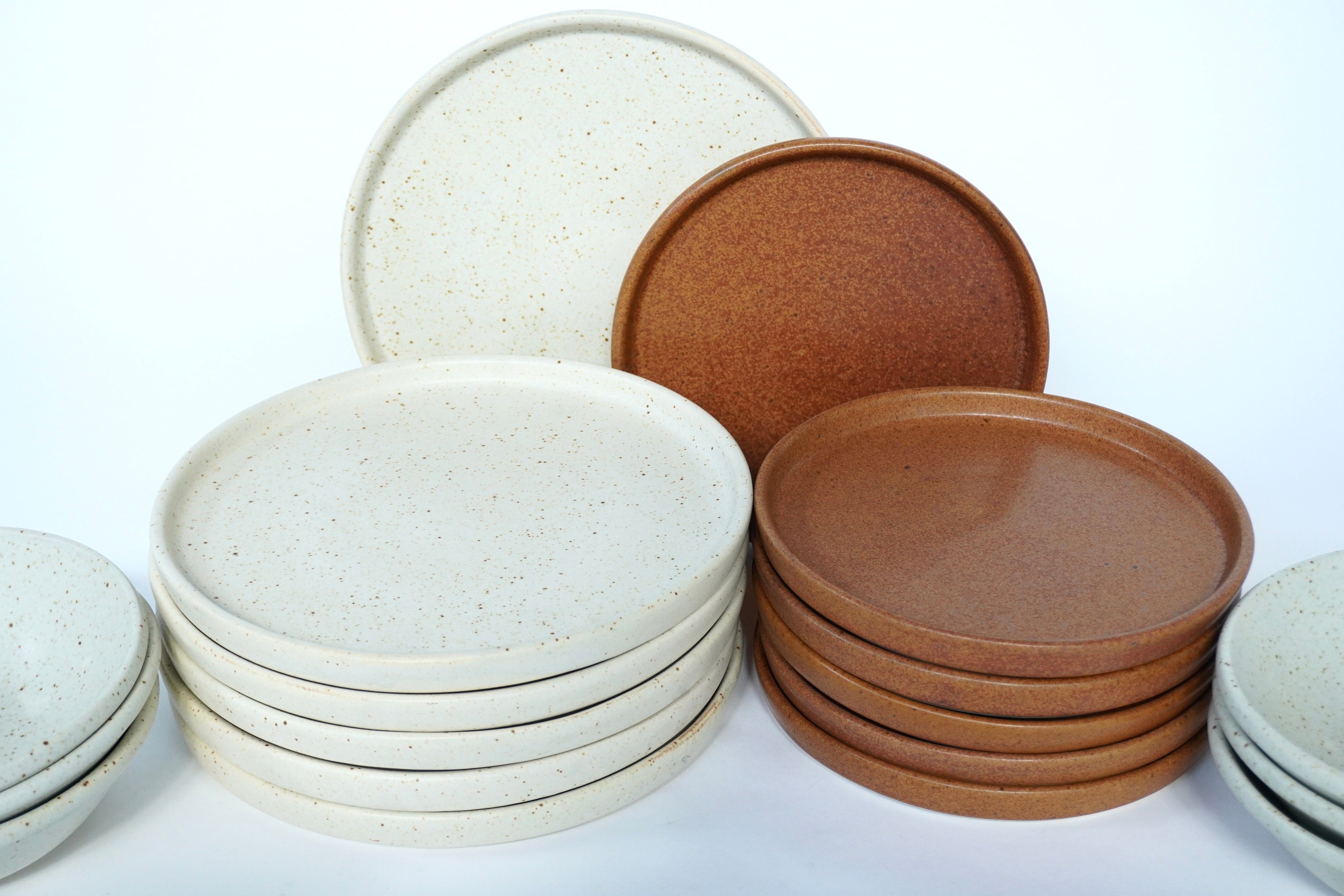 Mixta Arena blanca & Ladrillo | Set de vajilla línea rústica para 6 personas
