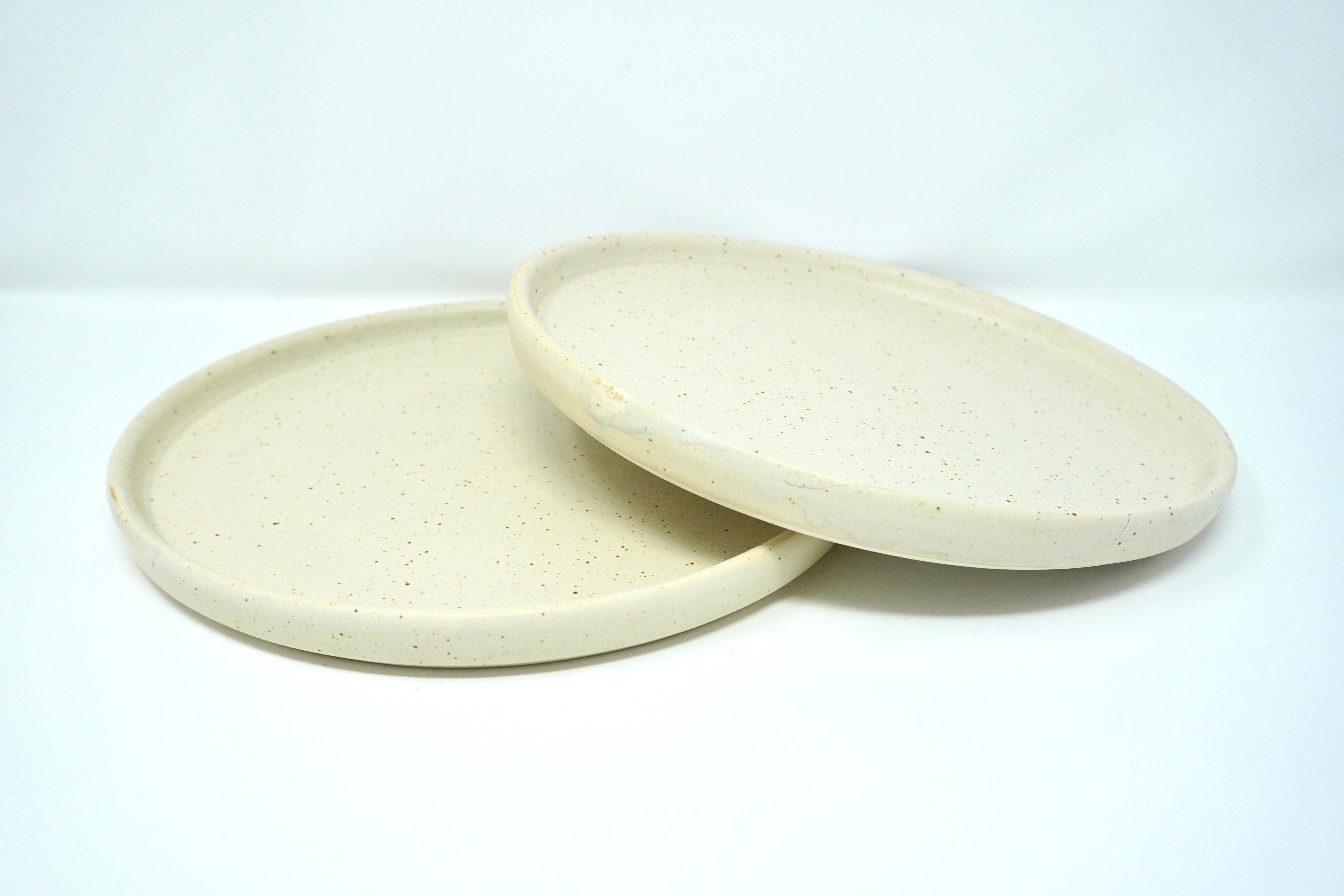 Arena blanca | Set de 20 platos trinche con pared Ø 26 cm línea rústica