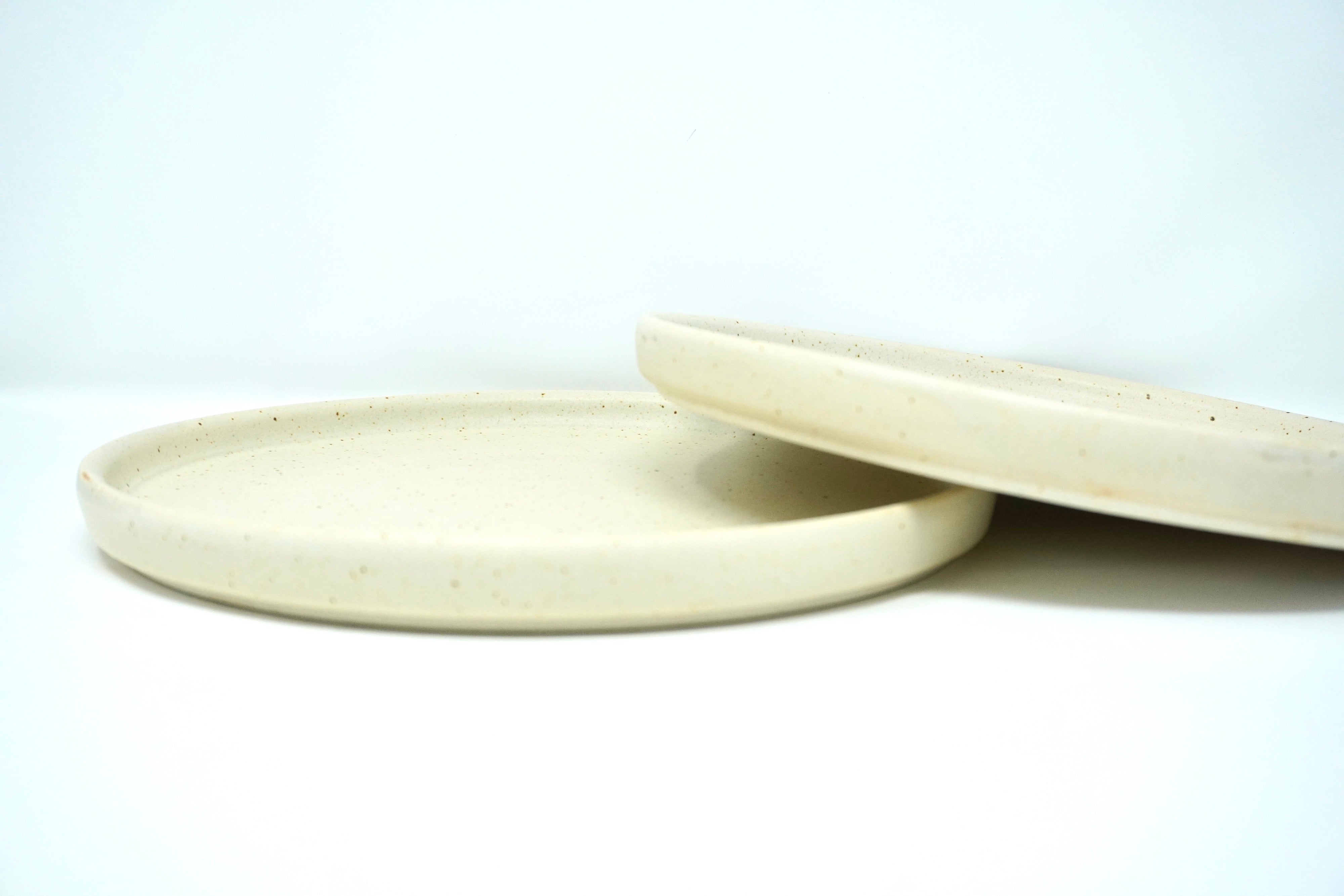 Arena blanca | Set de 20 platos trinche con pared Ø 26 cm línea rústica