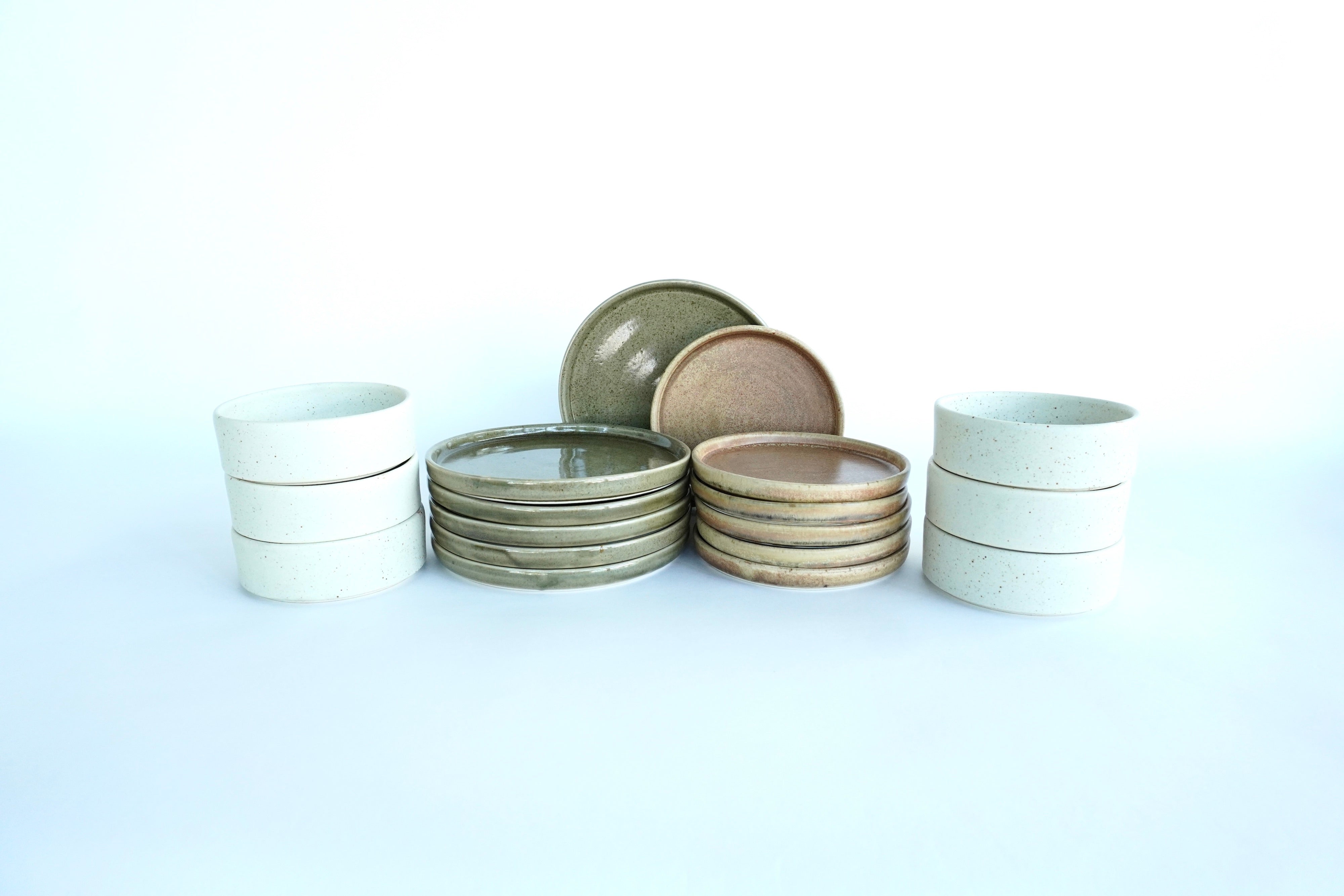 Mixta Caoba, Terracota & Arena blanca | Set de vajilla básica línea rústica para 6 personas