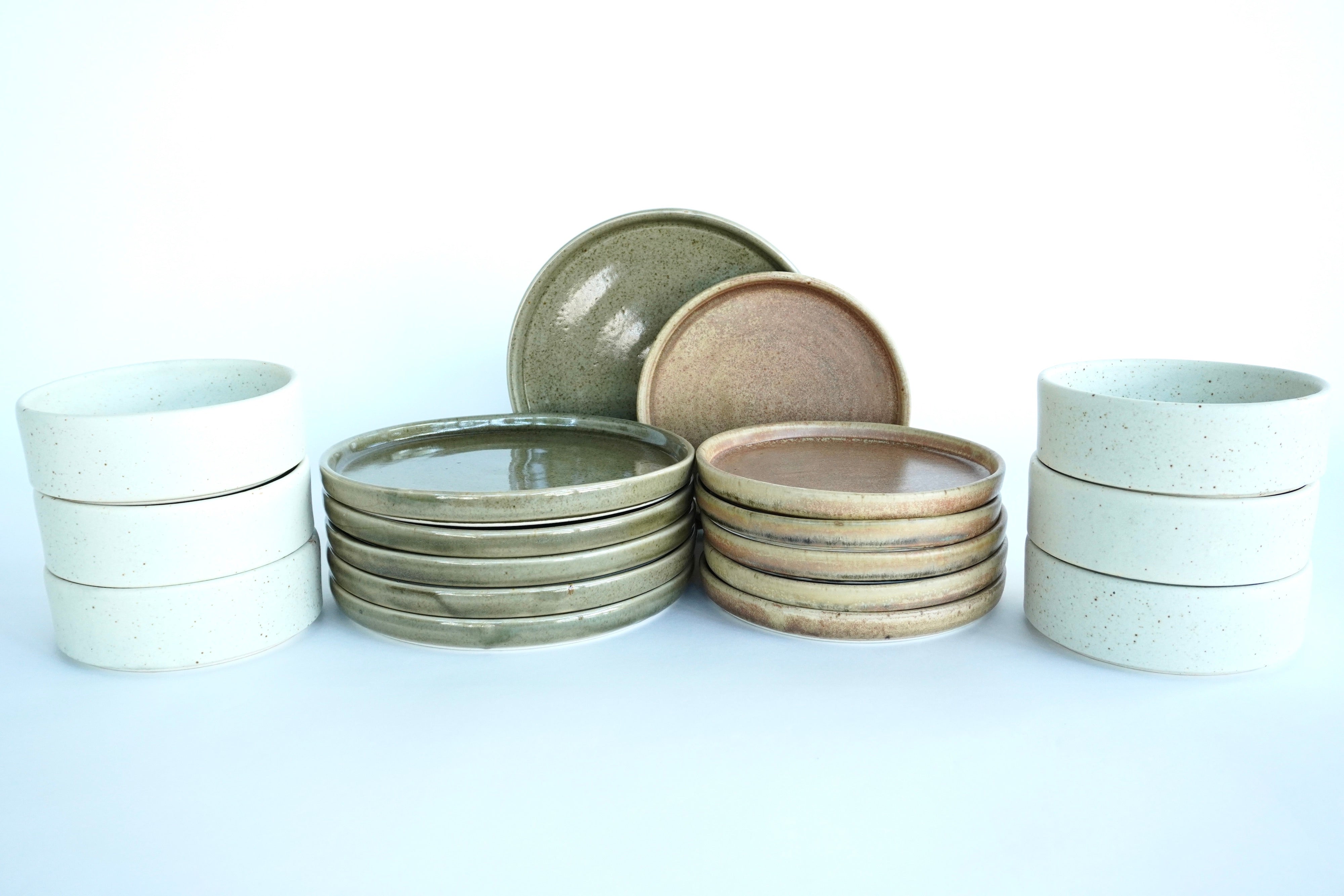 Mixta Caoba, Terracota & Arena blanca | Set de vajilla básica línea rústica para 6 personas