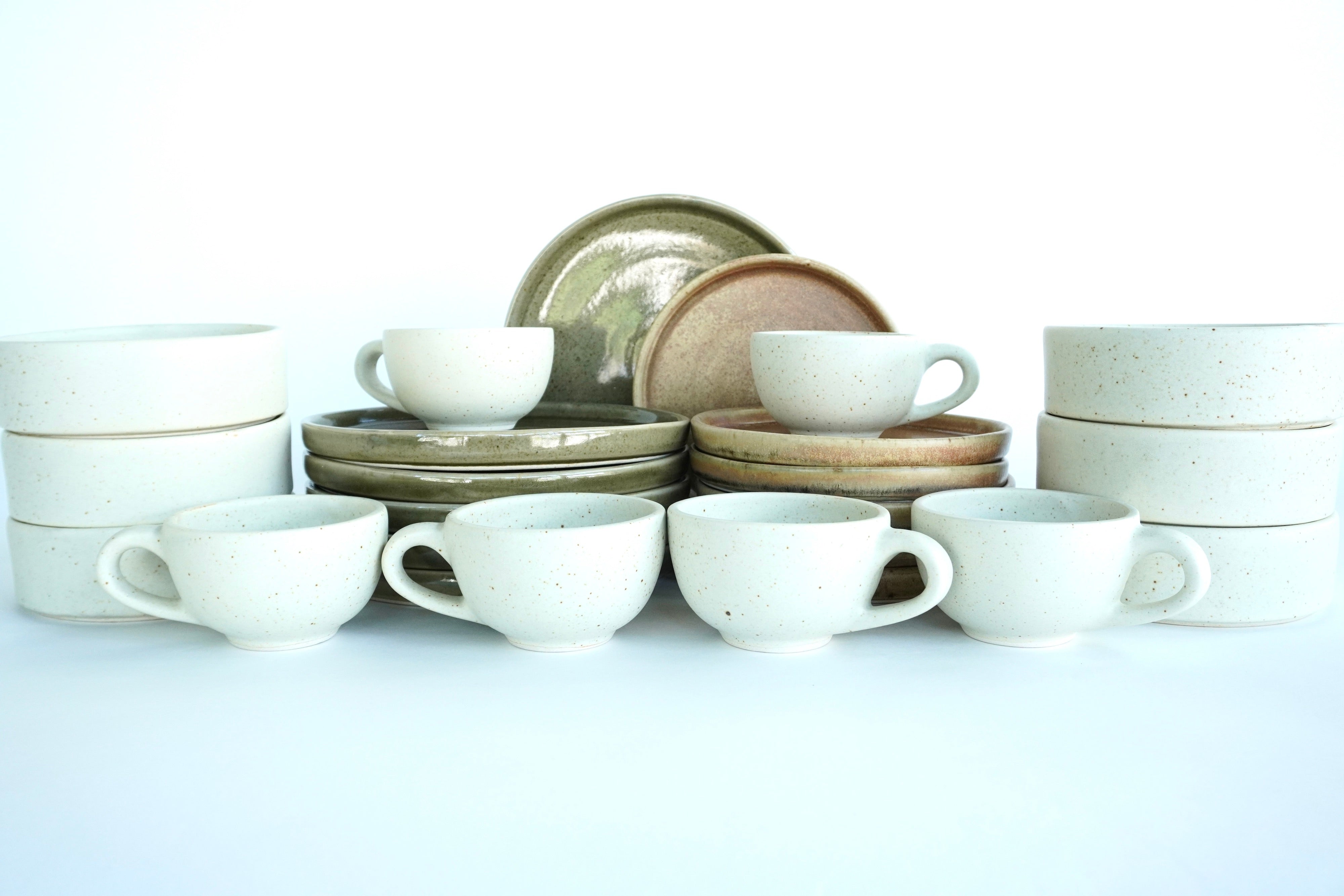 Mixta Caoba, Terracota & Arena blanca | Set de vajilla línea rústica para 6 personas