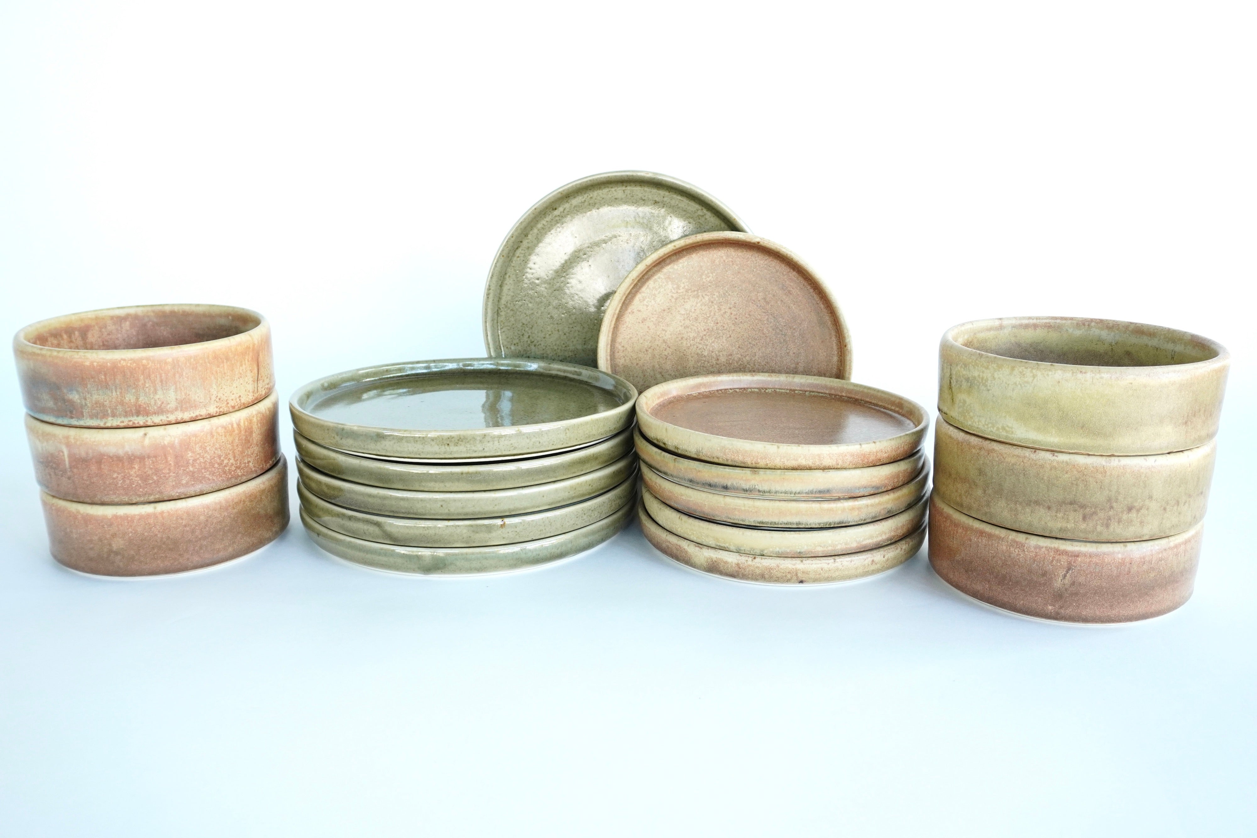 Mixta Caoba & Terracota | Set de vajilla básica línea rústica para 6 personas