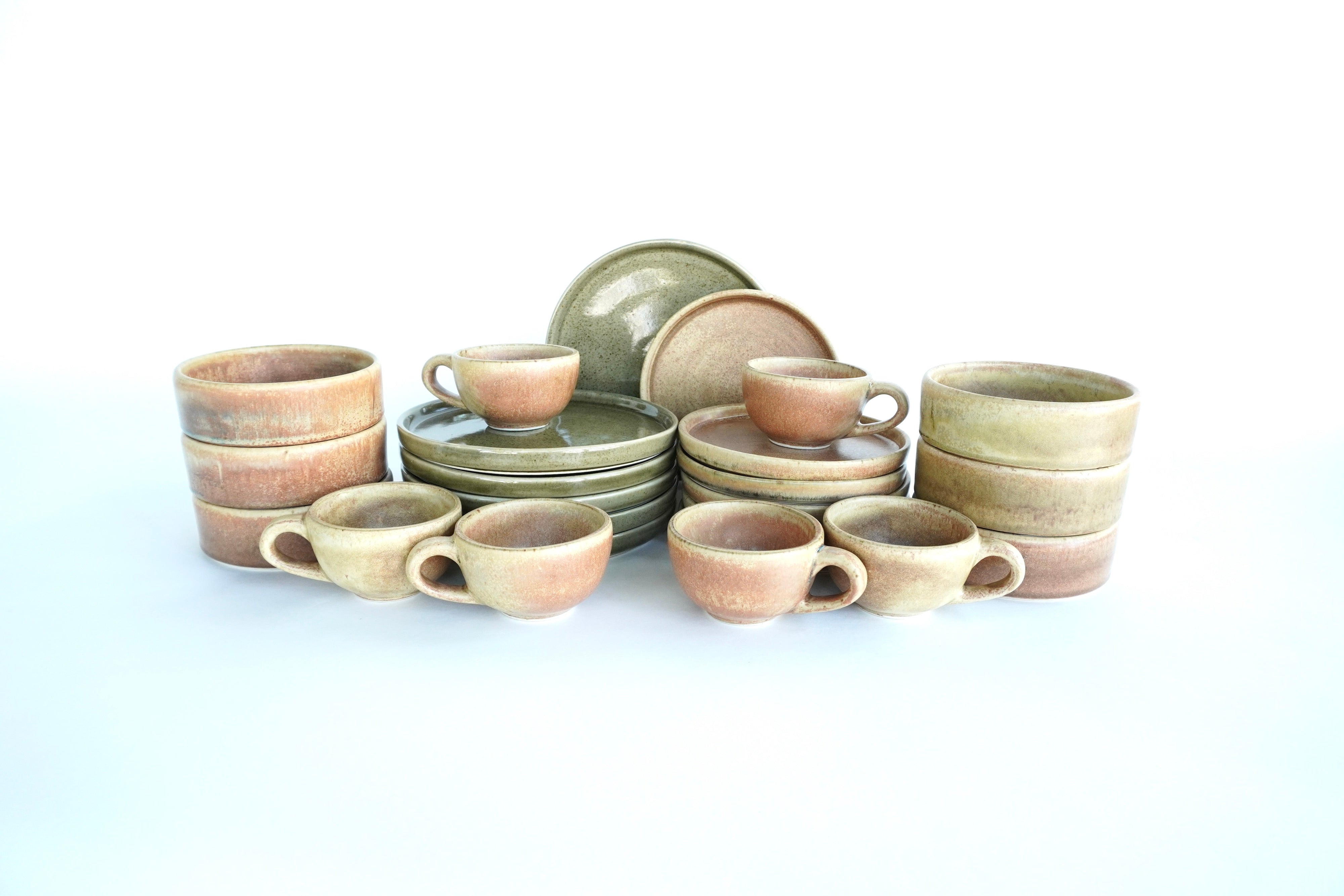 Mixta Caoba & Terracota | Set de vajilla línea rústica para 6 personas