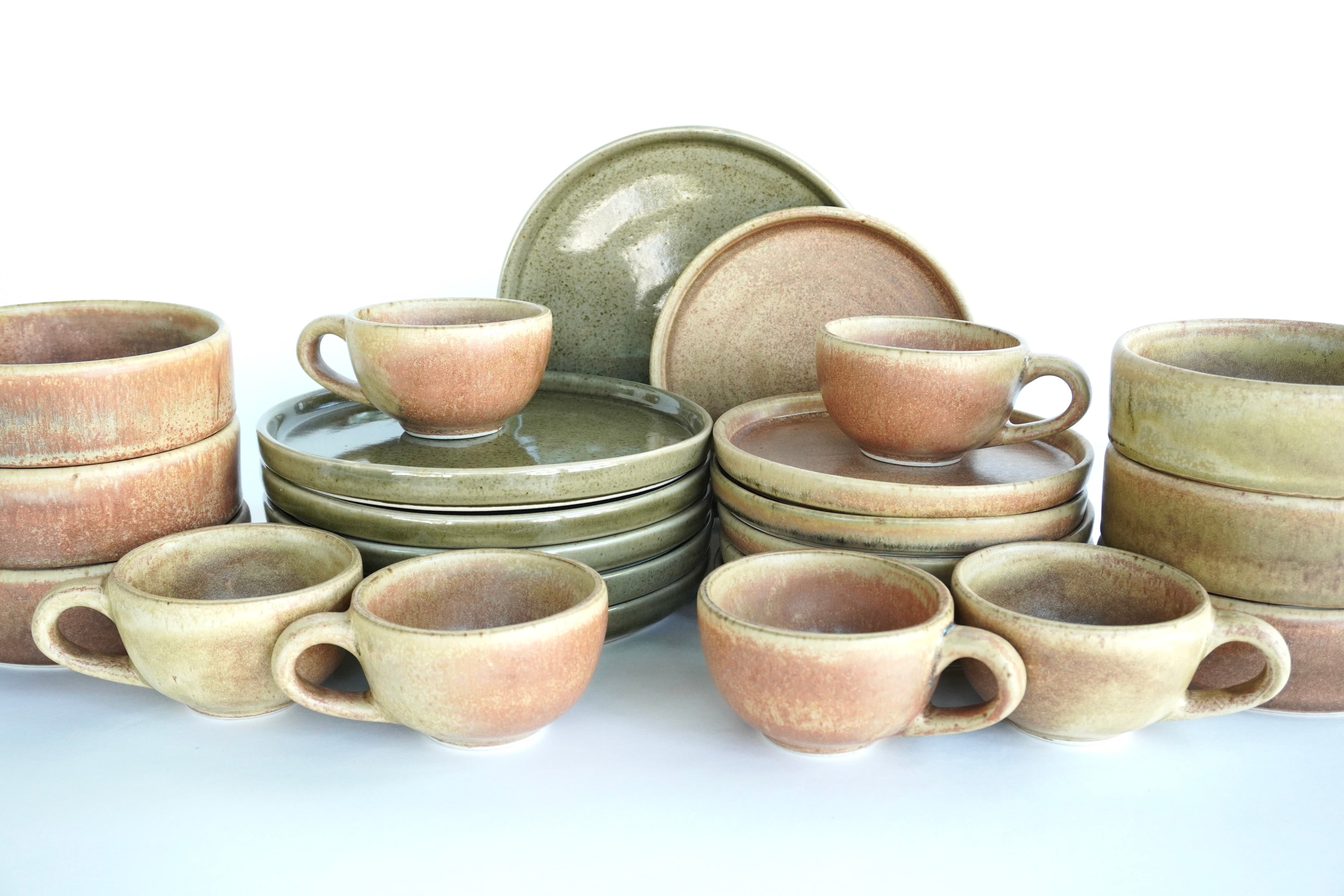 Mixta Caoba & Terracota | Set de vajilla línea rústica para 6 personas