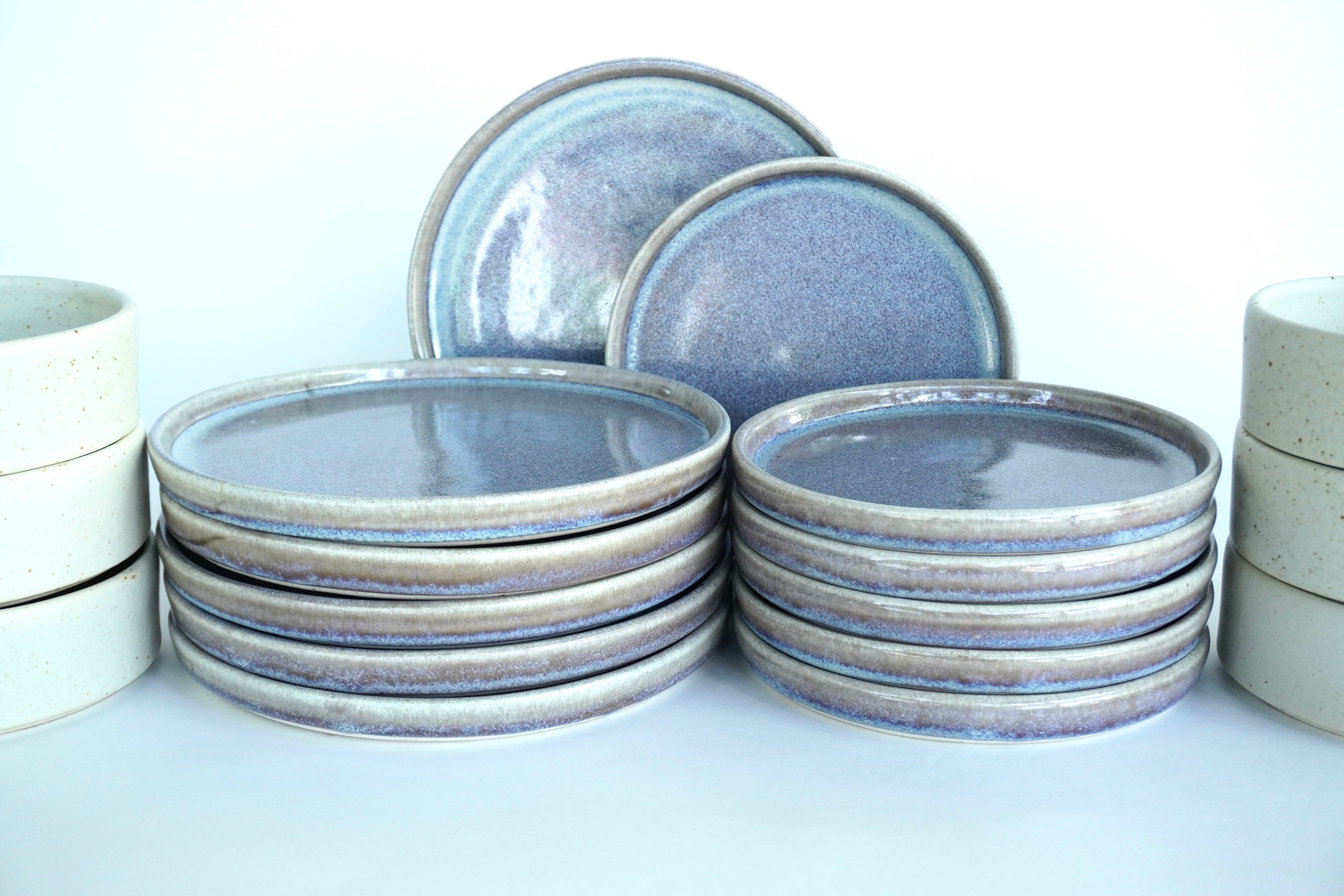 Mixta Iris & Arena blanca | Set de vajilla básica línea rústica para 6 personas