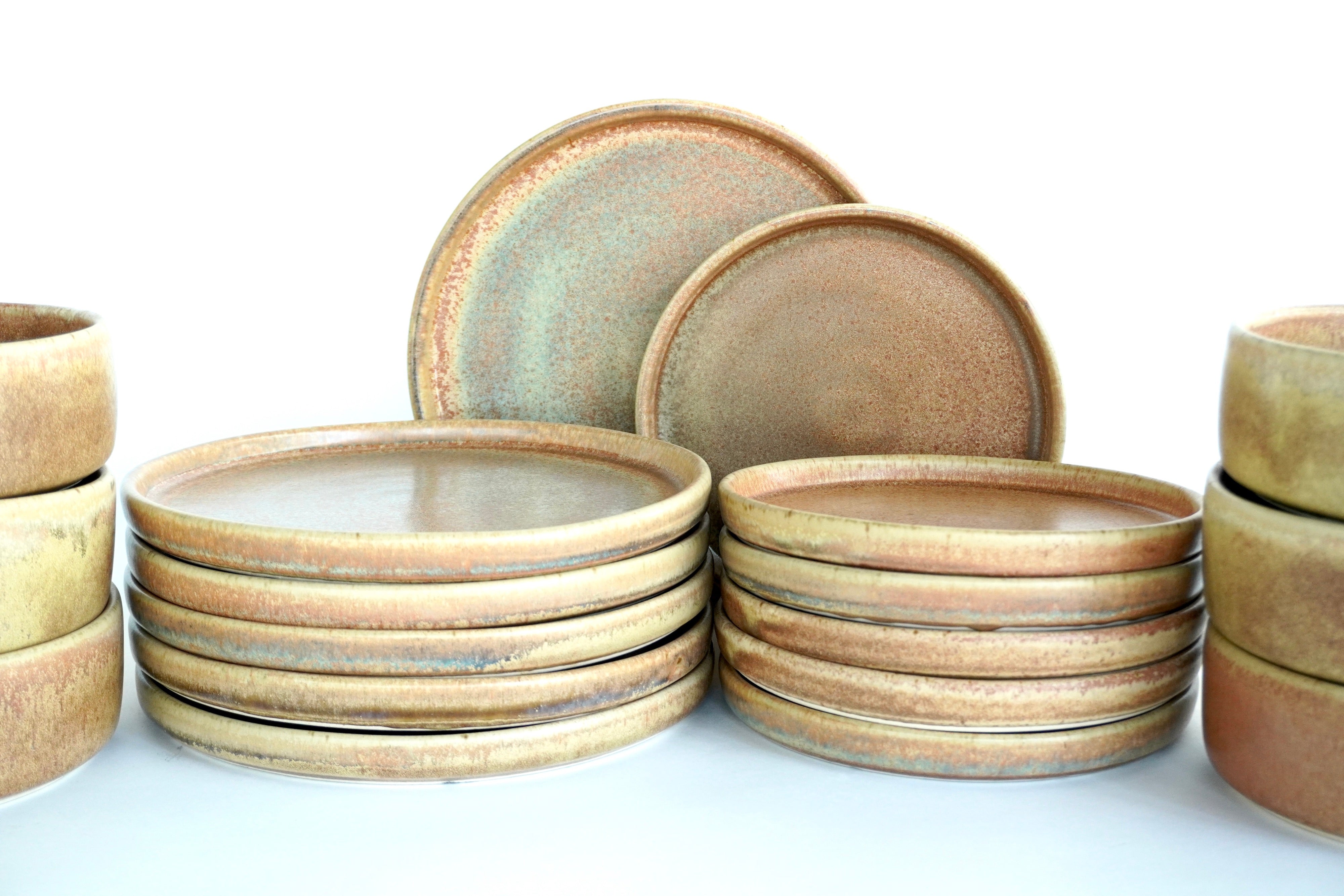 Terracota | Set de vajilla básica línea rústica para 6 personas (con bowls grandes de 18 cm)