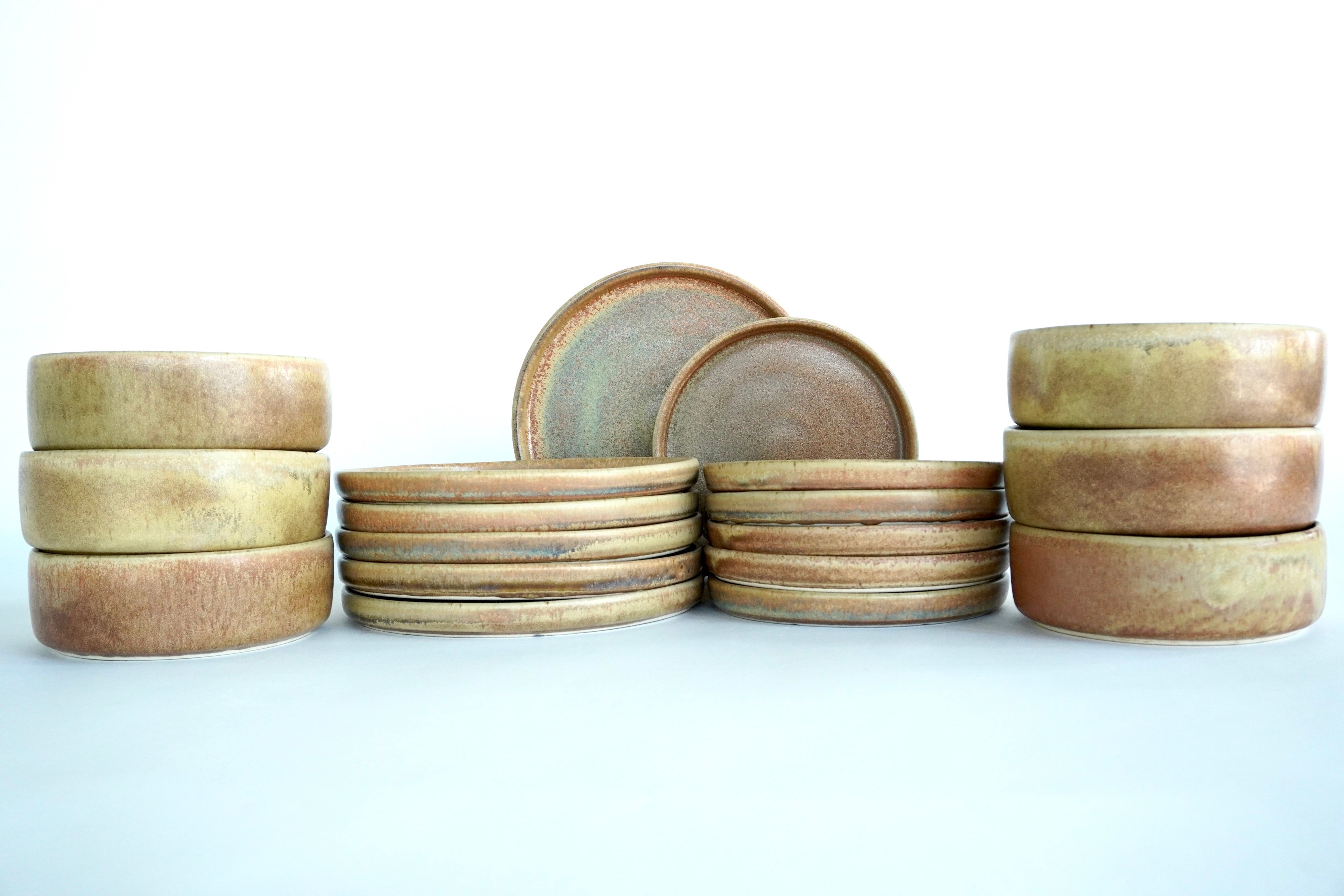 Terracota | Set de vajilla básica línea rústica para 6 personas (con bowls grandes de 18 cm)