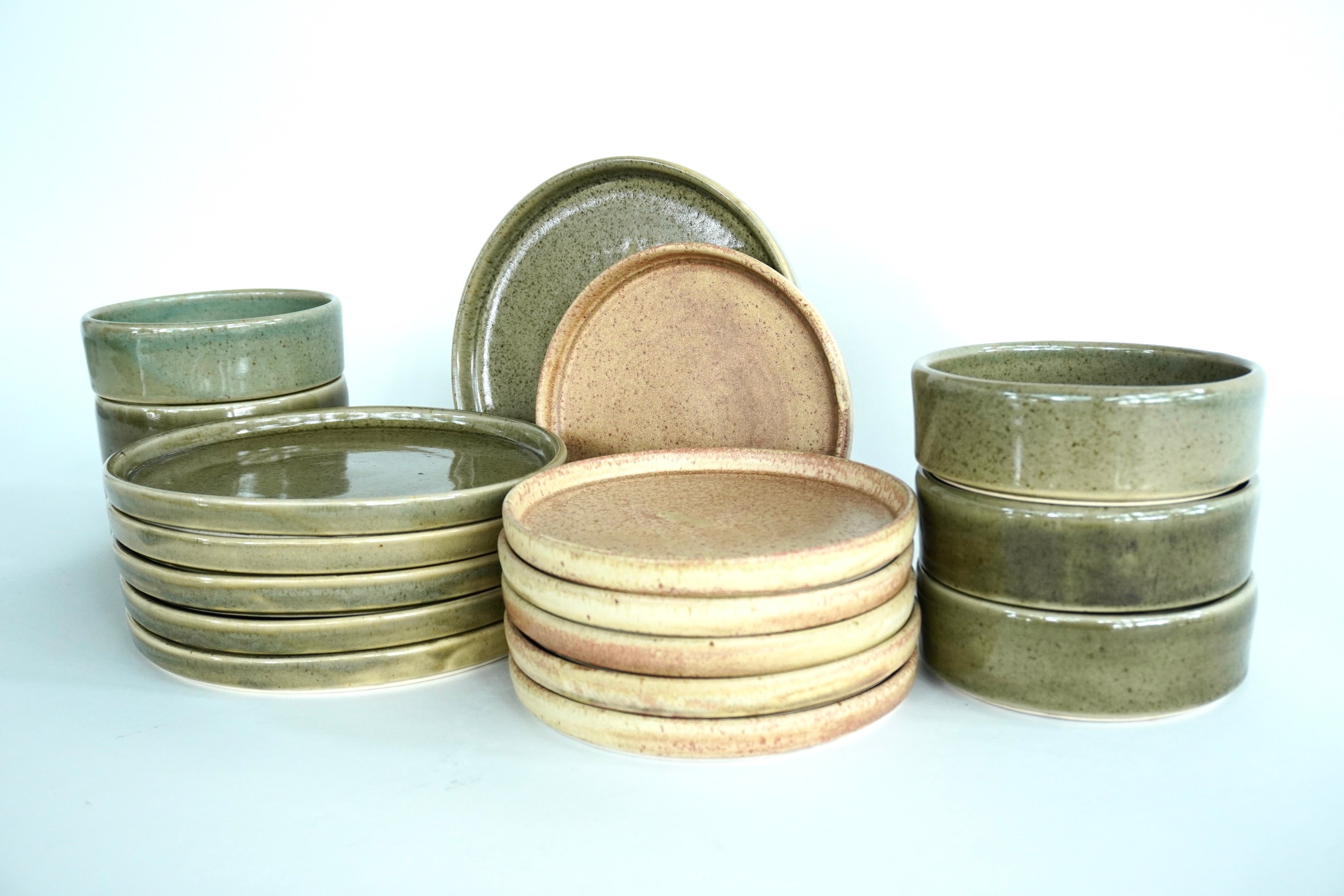 Mixta Caoba liso & Terracota | Set de vajilla básica línea rústica para 6 personas