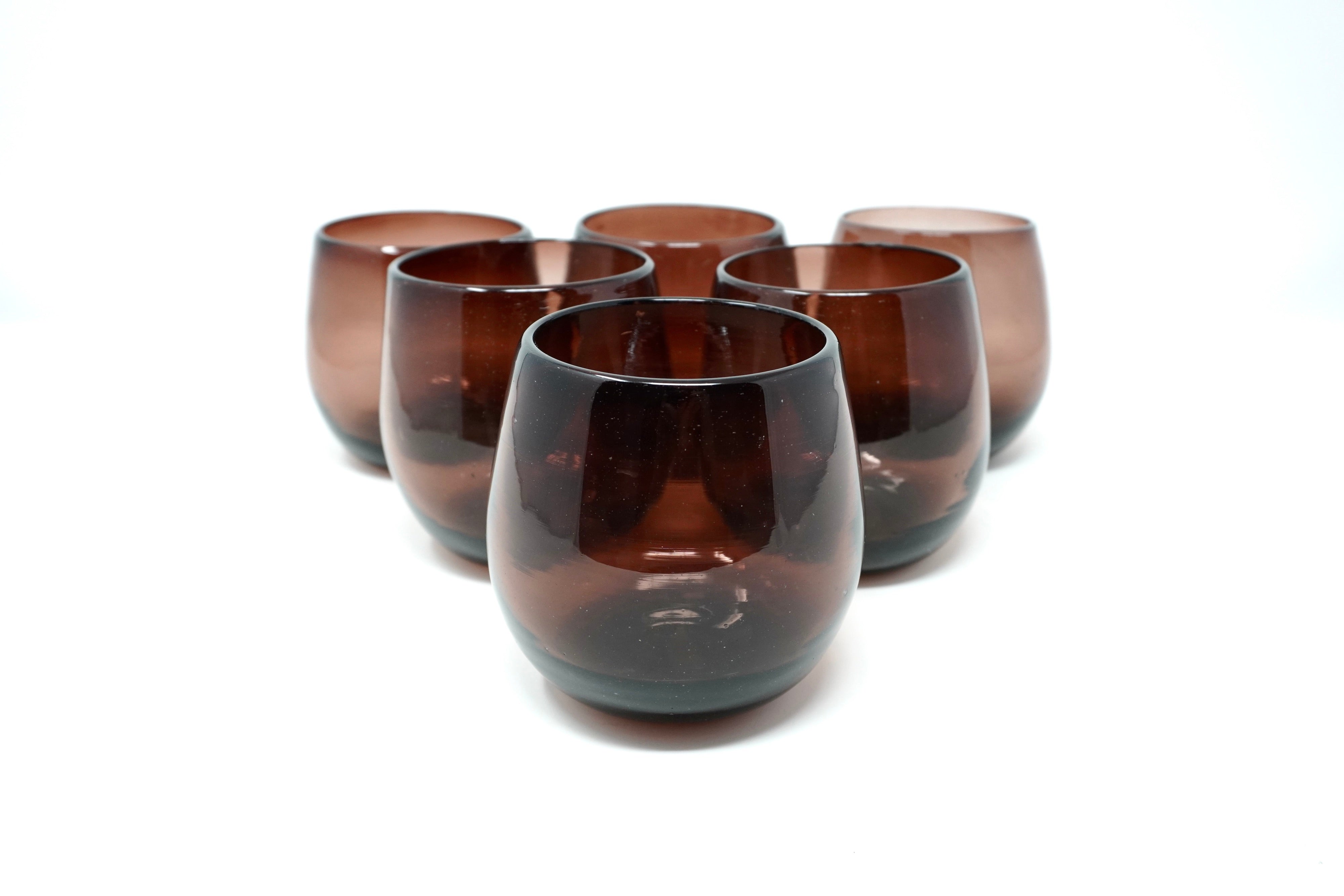 Amatista stemless | Set de 6 vasos de vidrio soplado