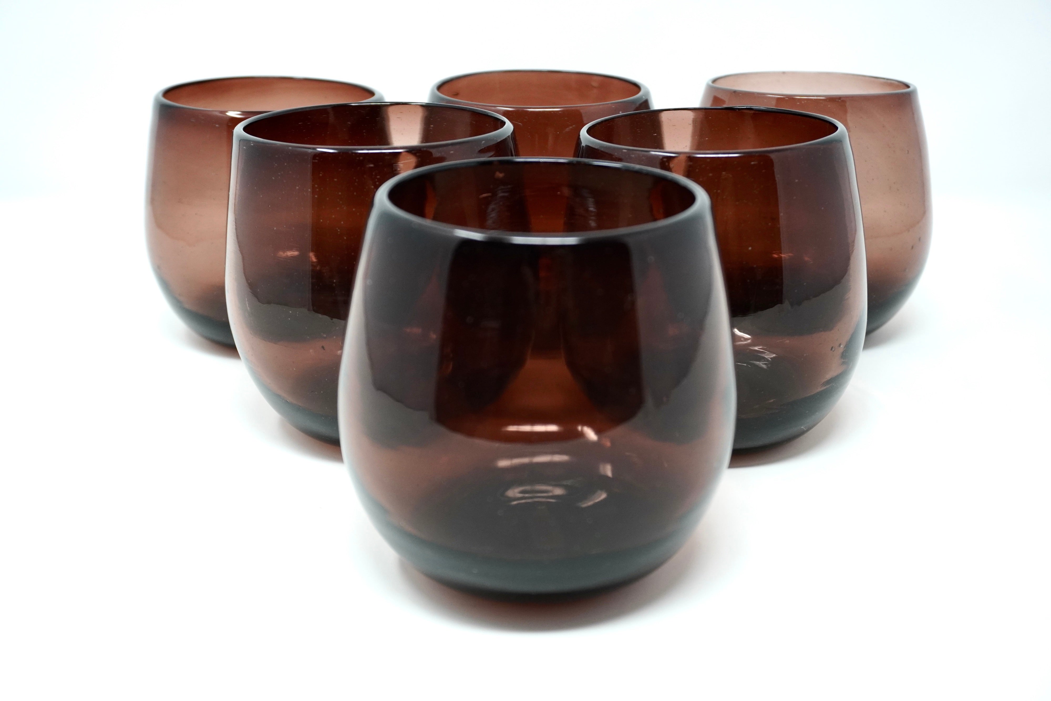 Amatista stemless | Set de 6 vasos de vidrio soplado