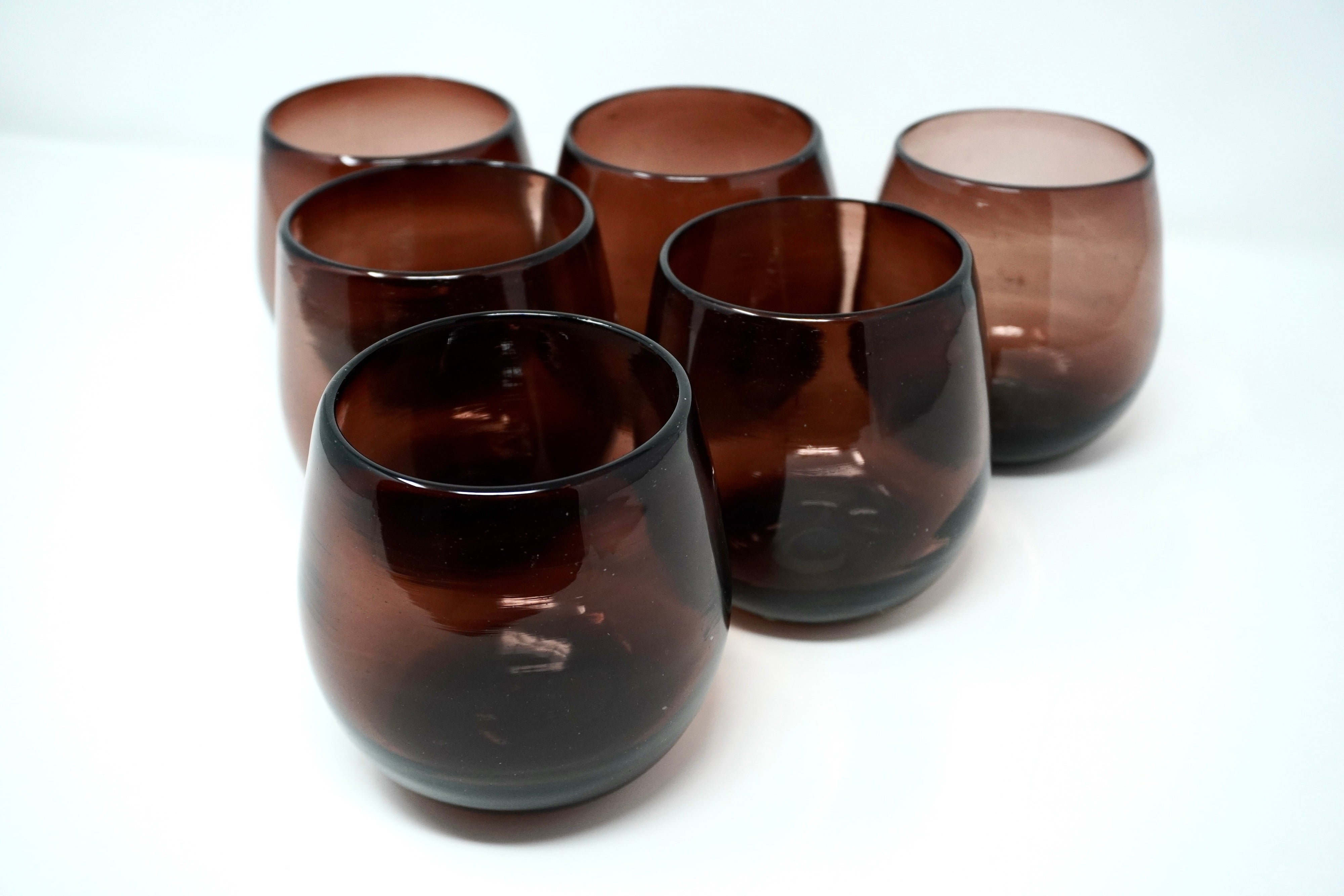 Amatista stemless | Set de 6 vasos de vidrio soplado