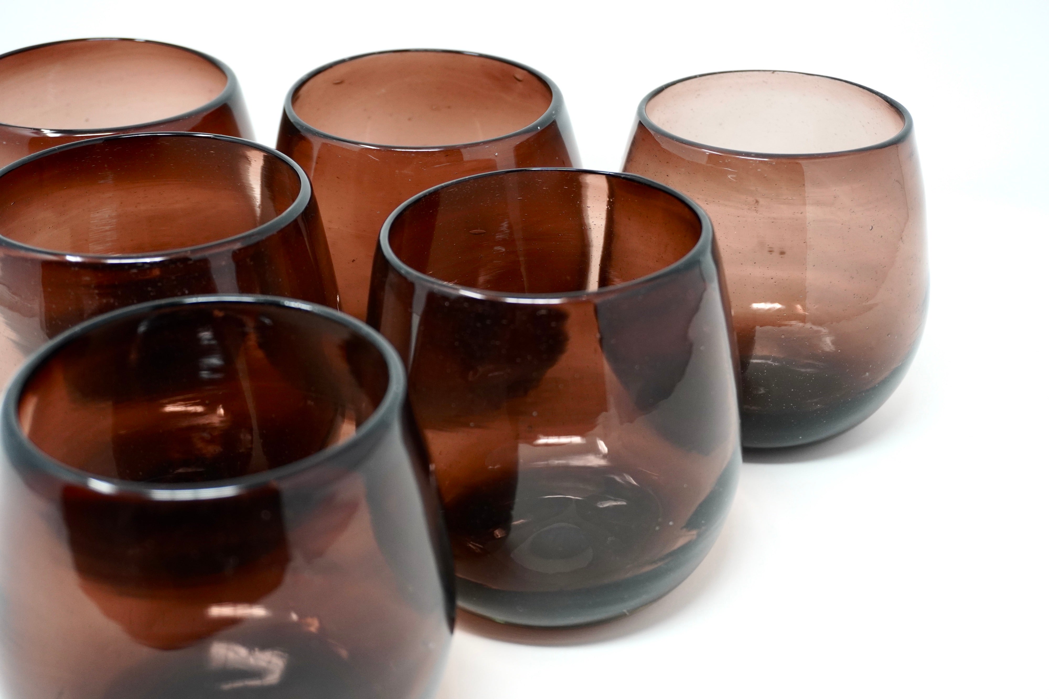 Amatista stemless | Set de 6 vasos de vidrio soplado