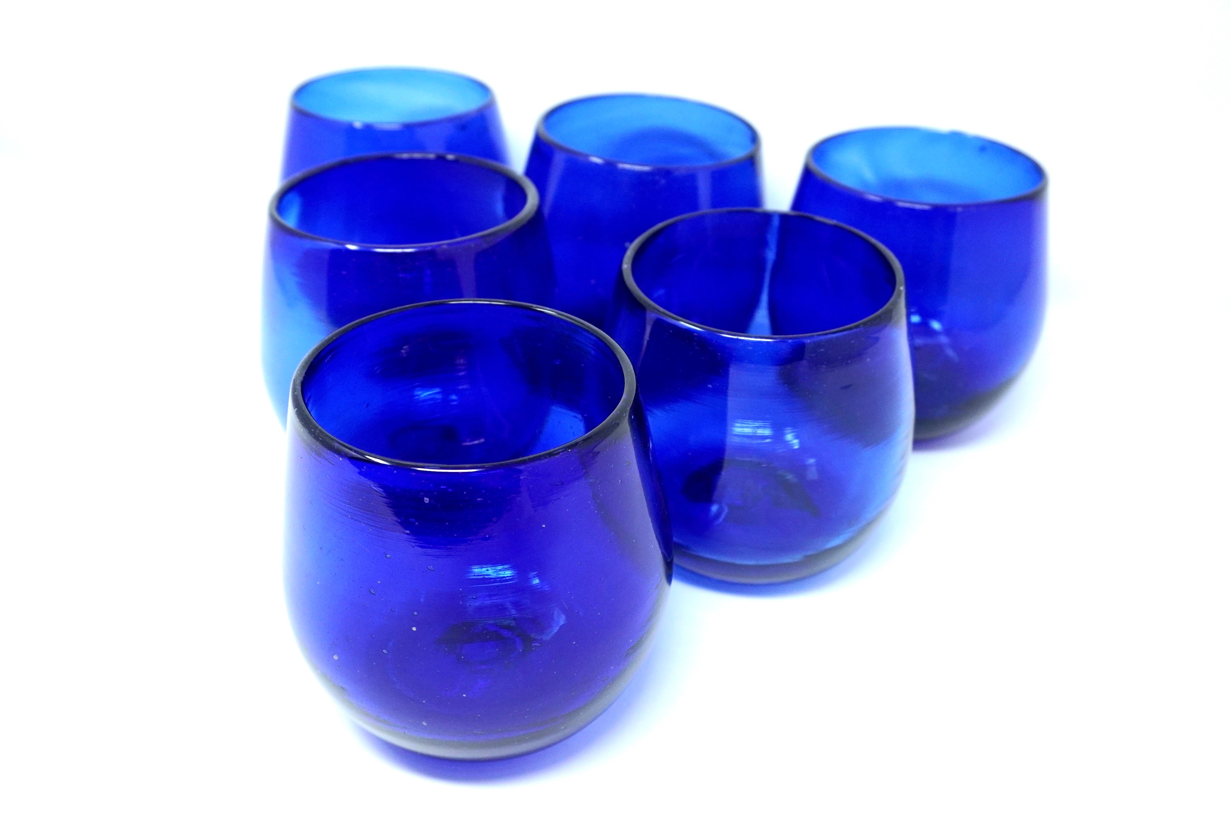 Cobalto stemless | Set de 6 vasos de vidrio soplado