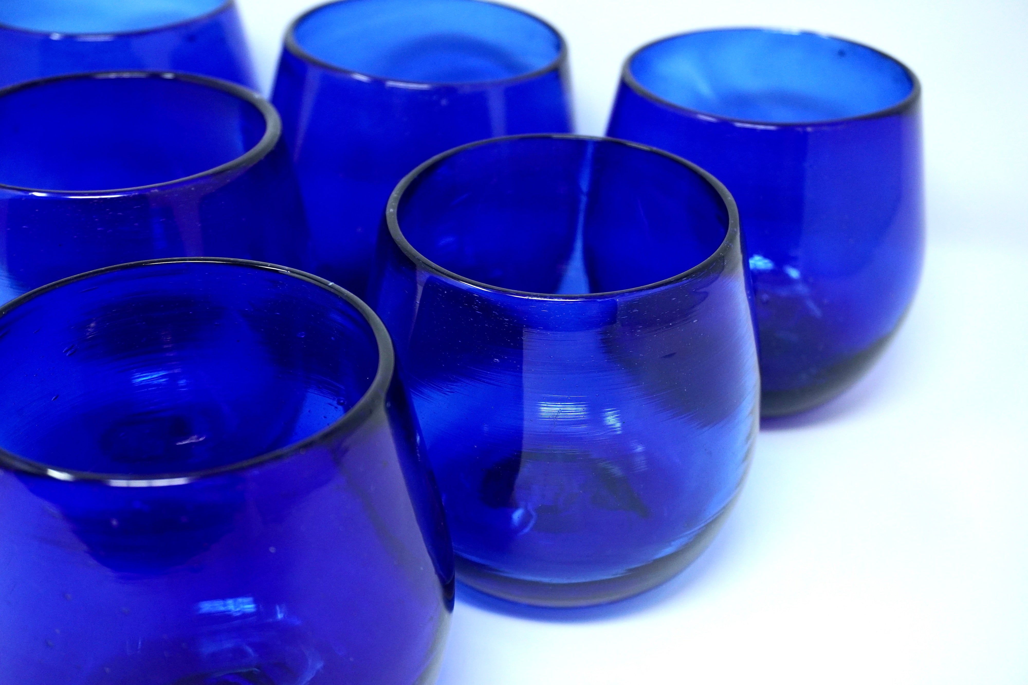 Cobalto stemless | Set de 6 vasos de vidrio soplado