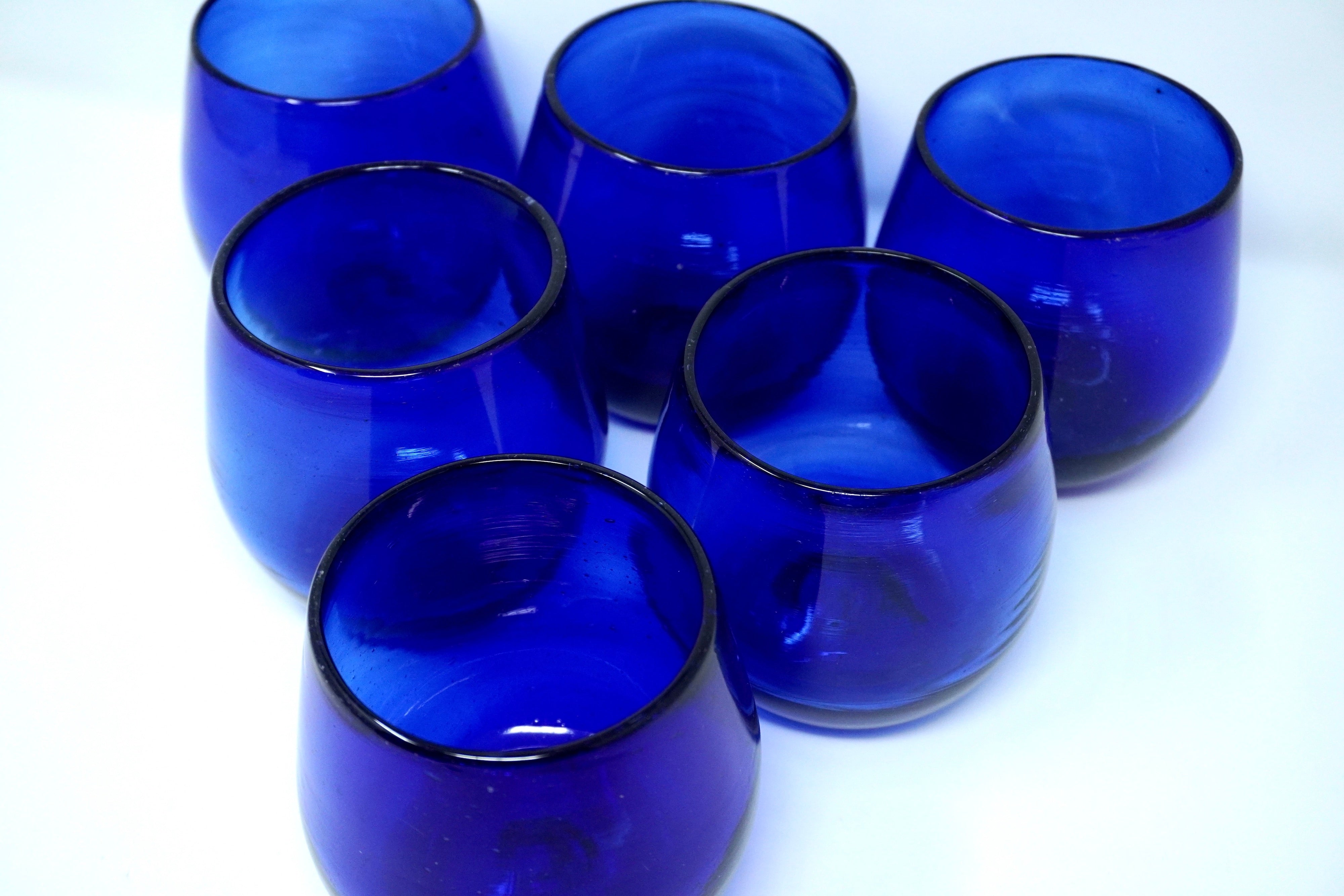 Cobalto stemless | Set de 6 vasos de vidrio soplado