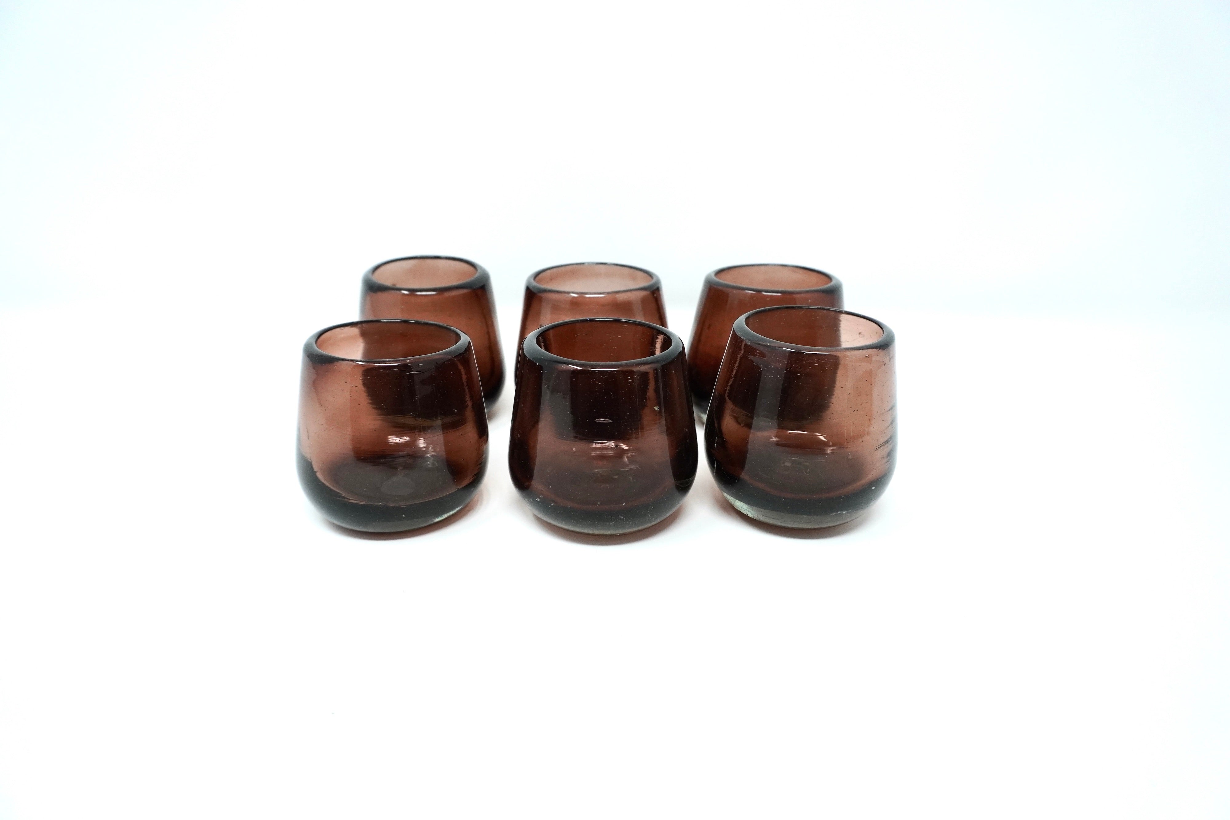 Amatista stemless | Set de 6 tequileros de vidrio soplado