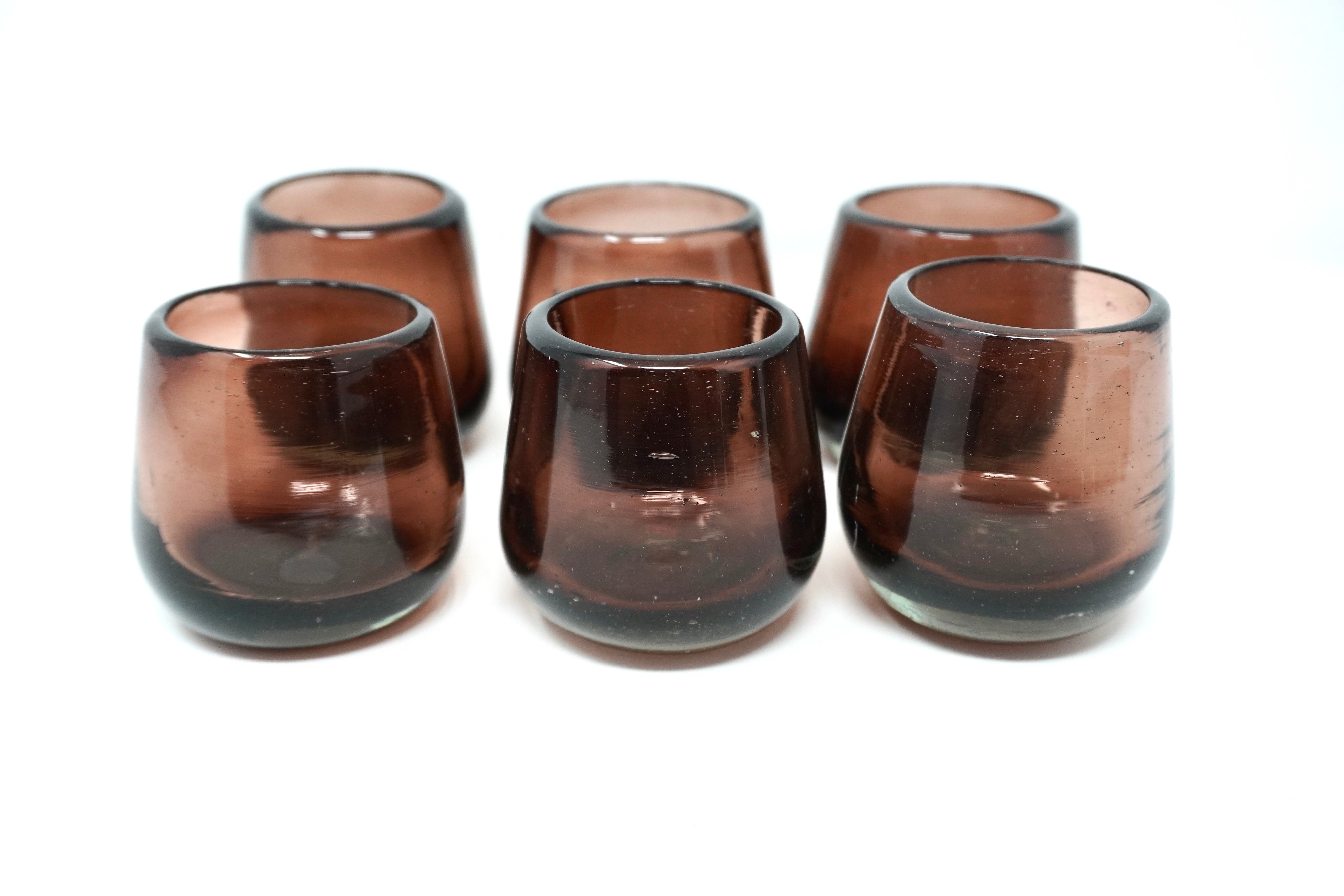 Amatista stemless | Set de 6 tequileros de vidrio soplado