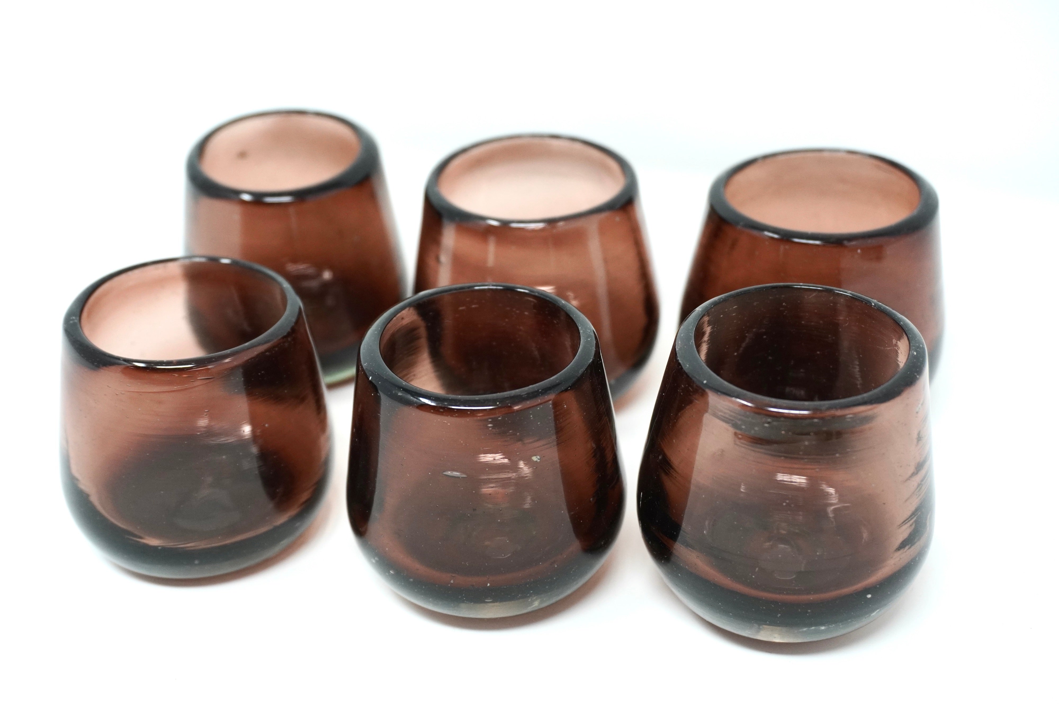 Amatista stemless | Set de 6 tequileros de vidrio soplado