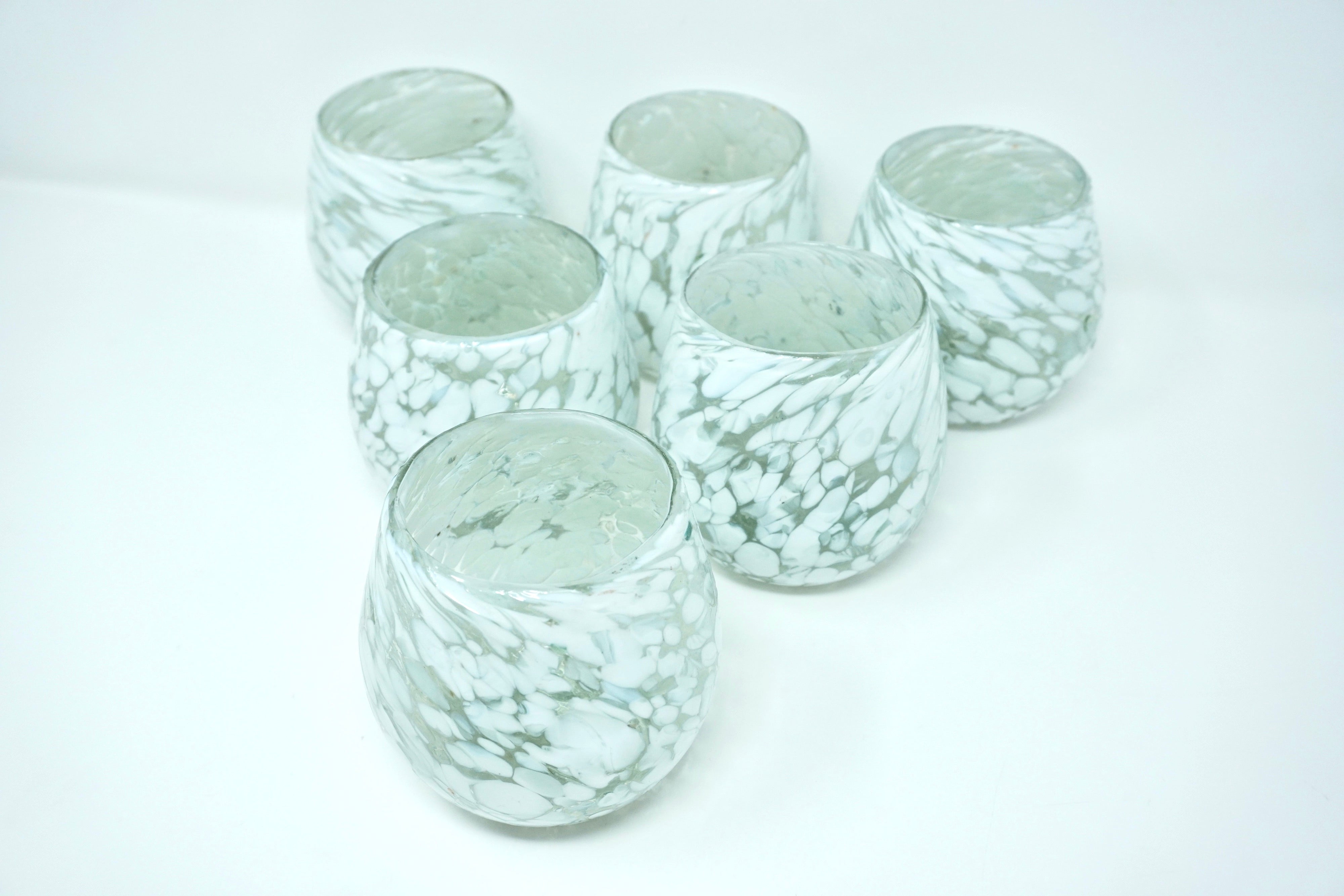 Gardenia stemless | Set de 6 vasos de vidrio soplado