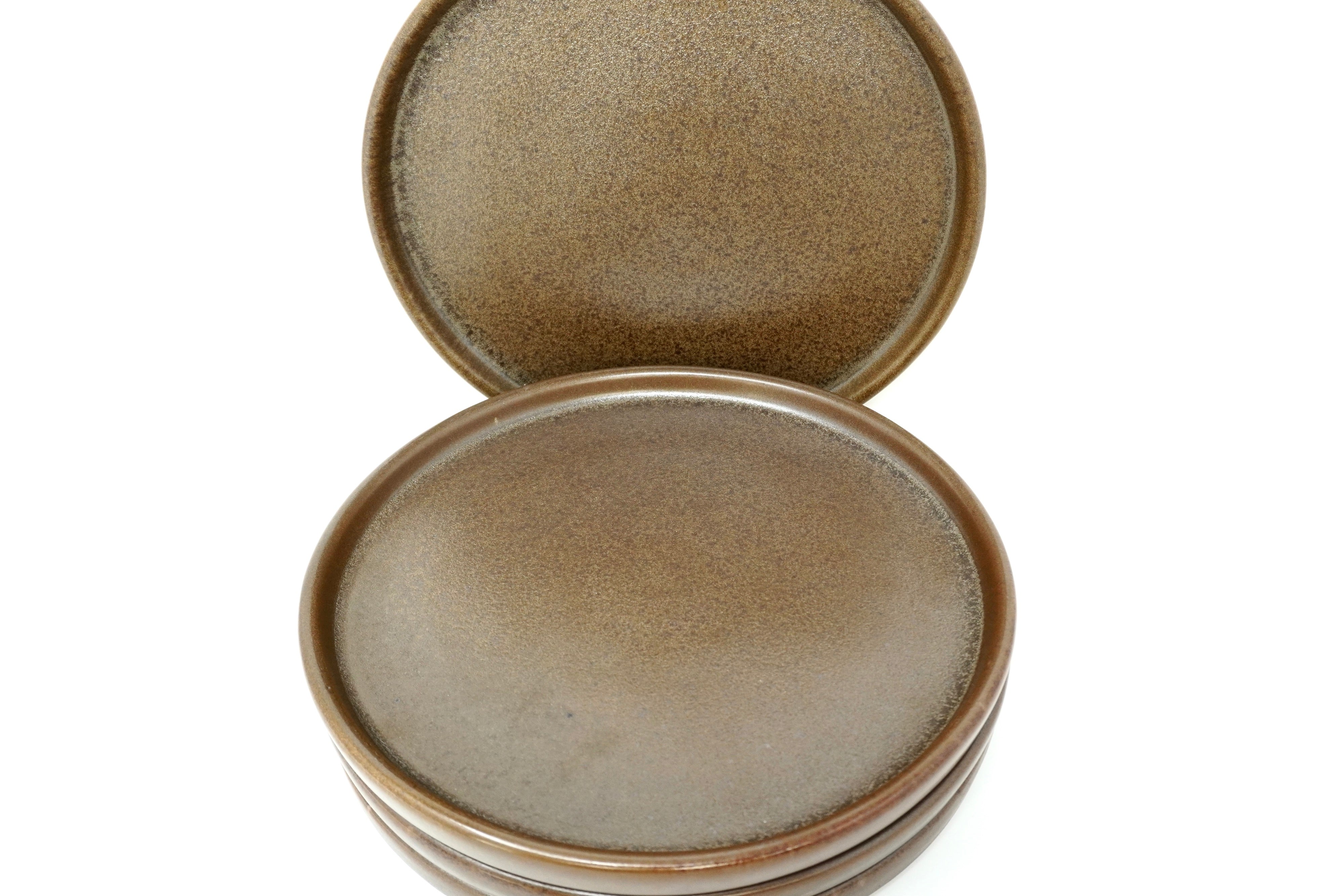 Café mate | Set de 4 platos trinche con pared Ø 26 cm línea rústica